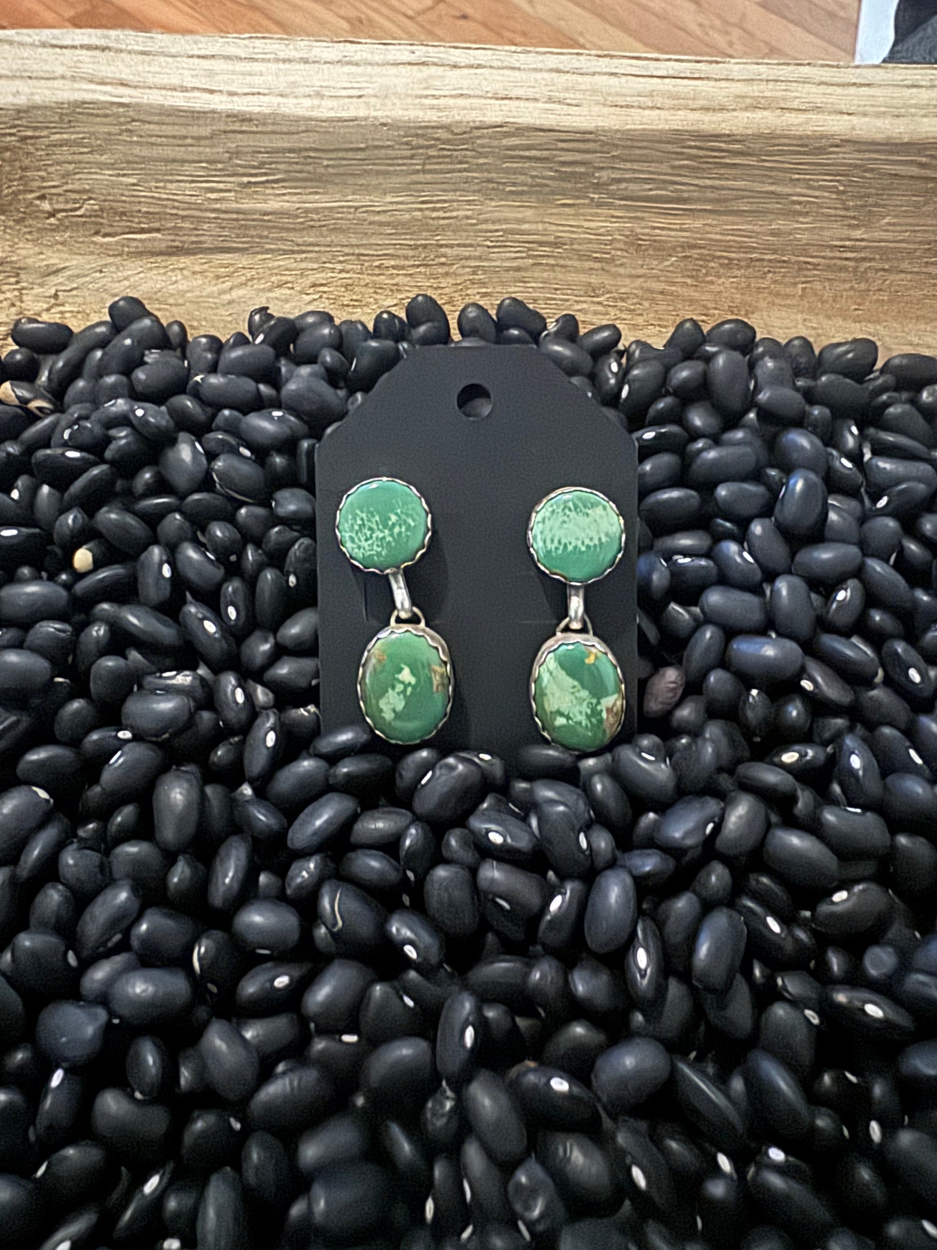 Turquoise mountain dangle earrings
