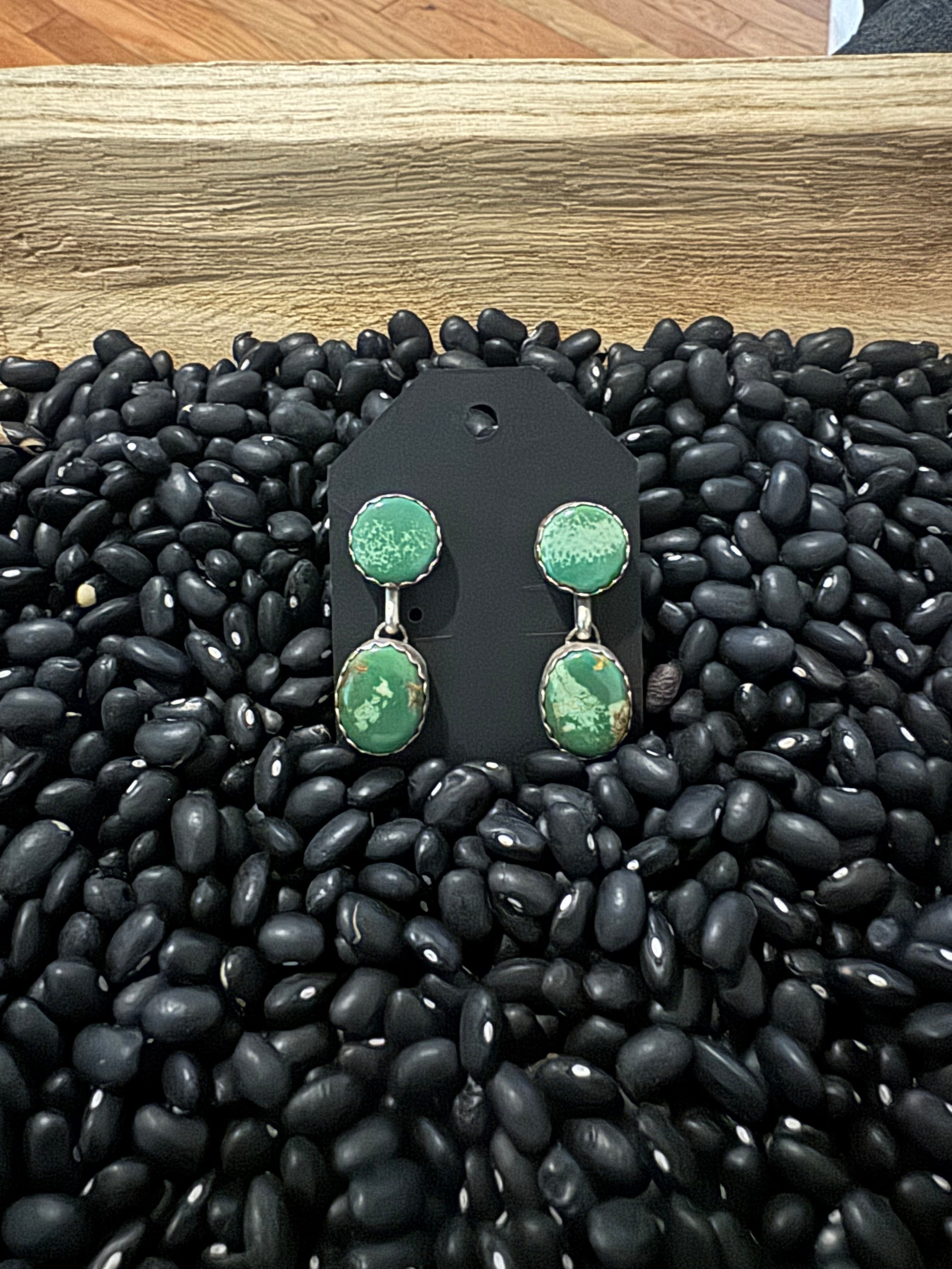 Turquoise mountain dangle earrings