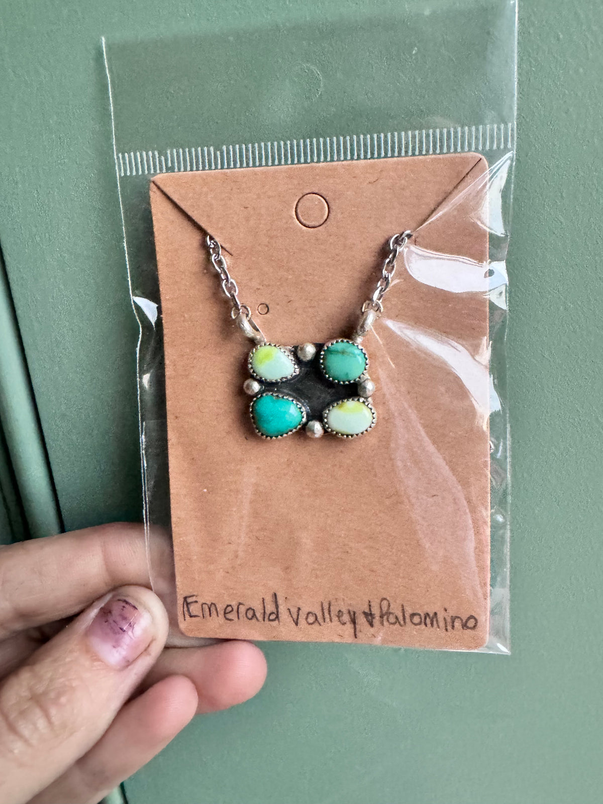 Palomino in Emerald Valley turquoise necklace