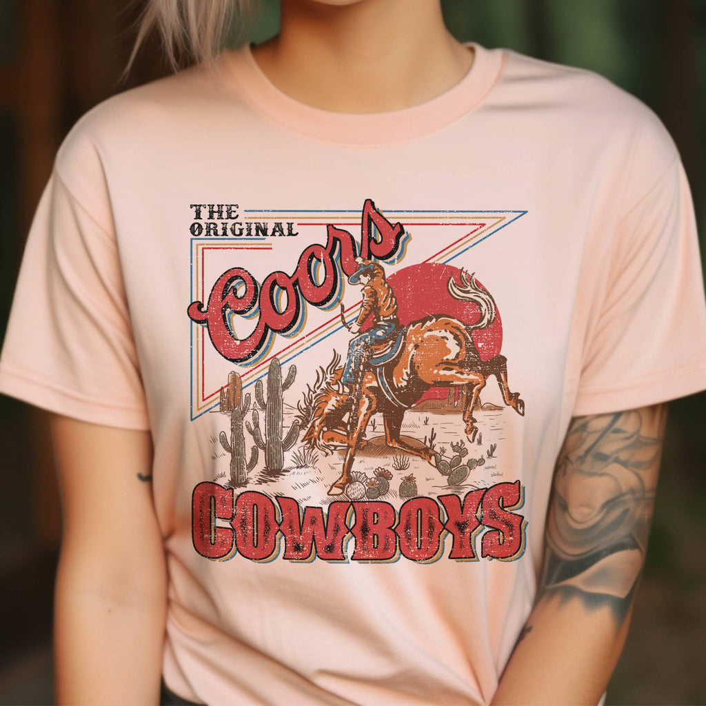 Western Coors Wrangler Cowboy Bronco Texas Graphic Tee