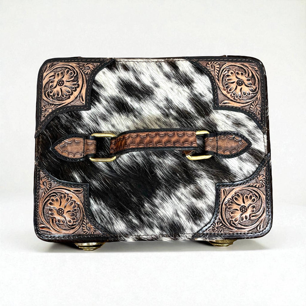 Daisy tooled & cowhide jewelry box 