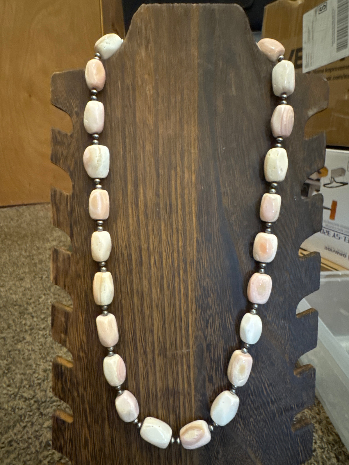 Large chunky conch beads necklace