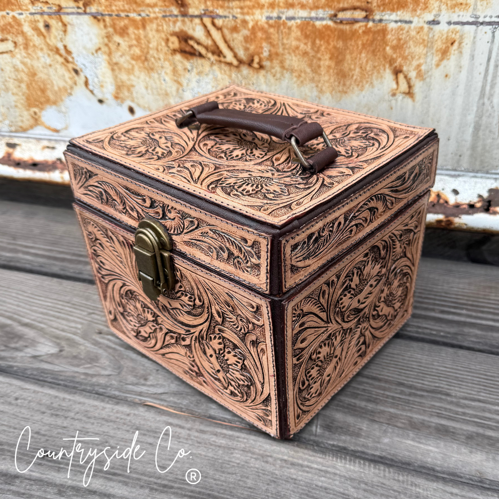 Tooled Leather Jewelry Box