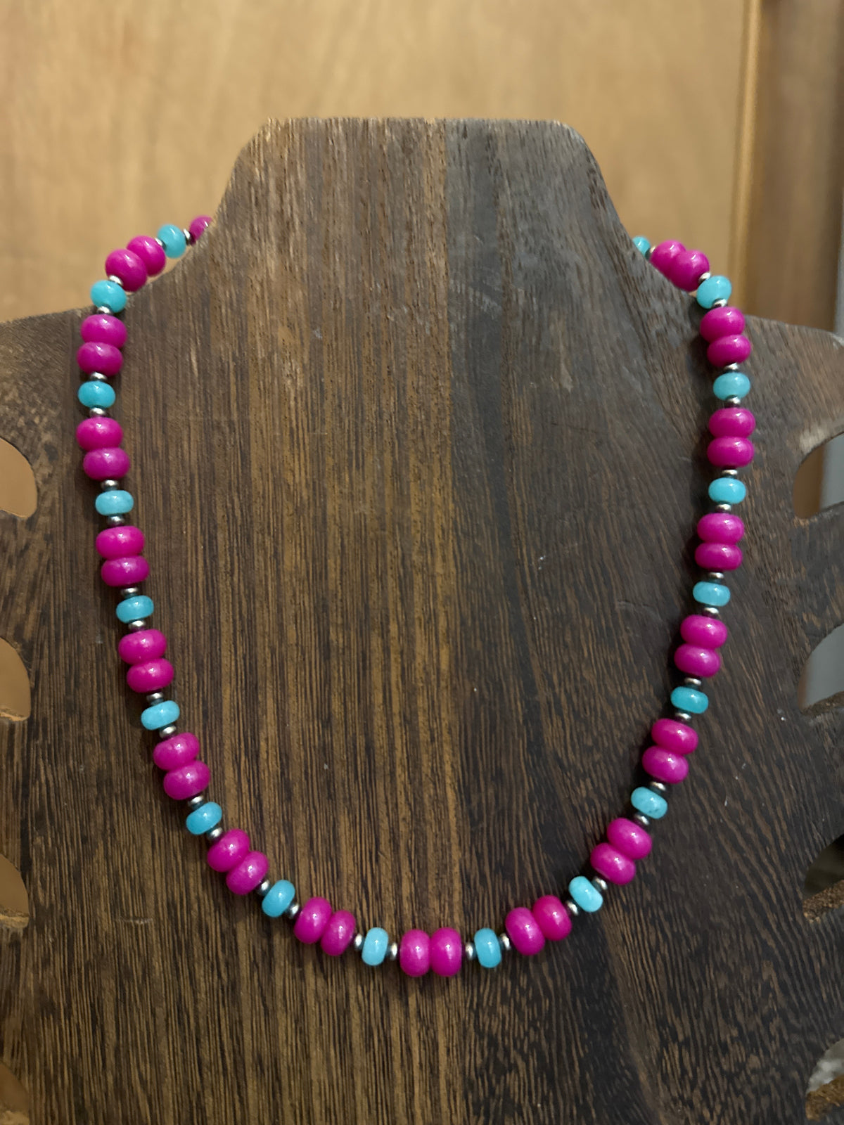Pink, fuchsia and blue opal with sterling silver