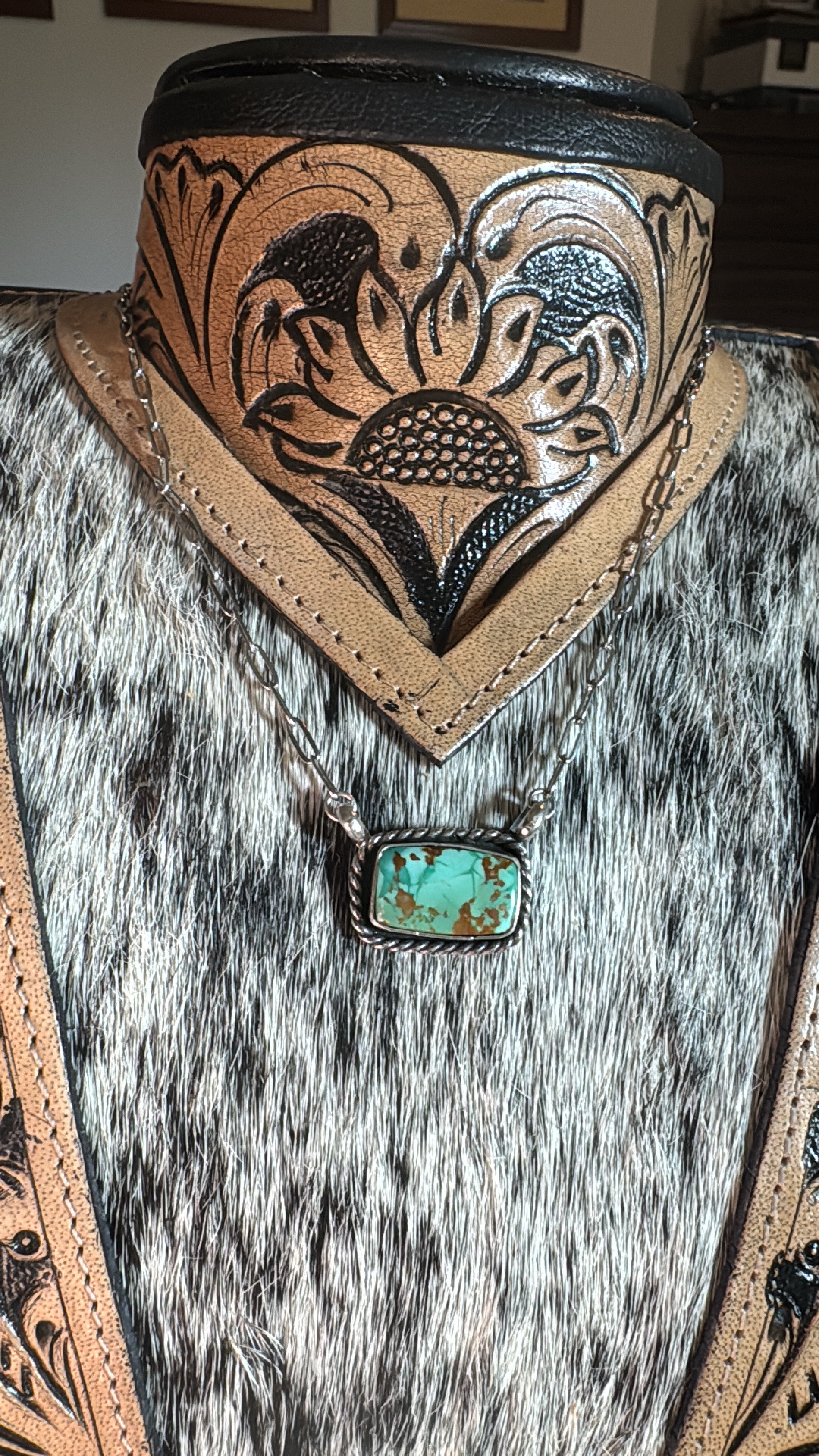 Pilot Mountain turquoise bar necklace