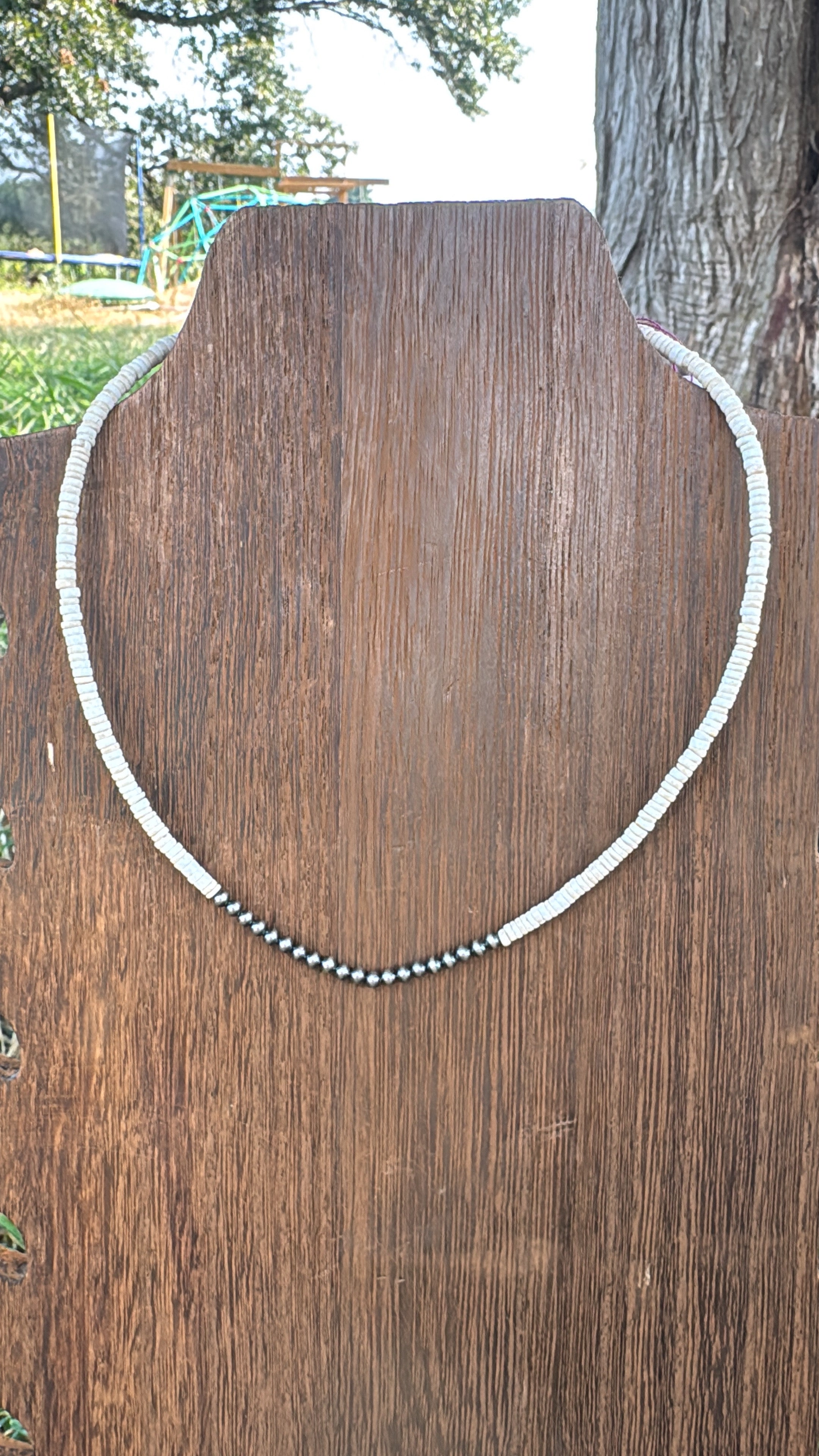 White 3 mm Sterling Silver Pearls choker
