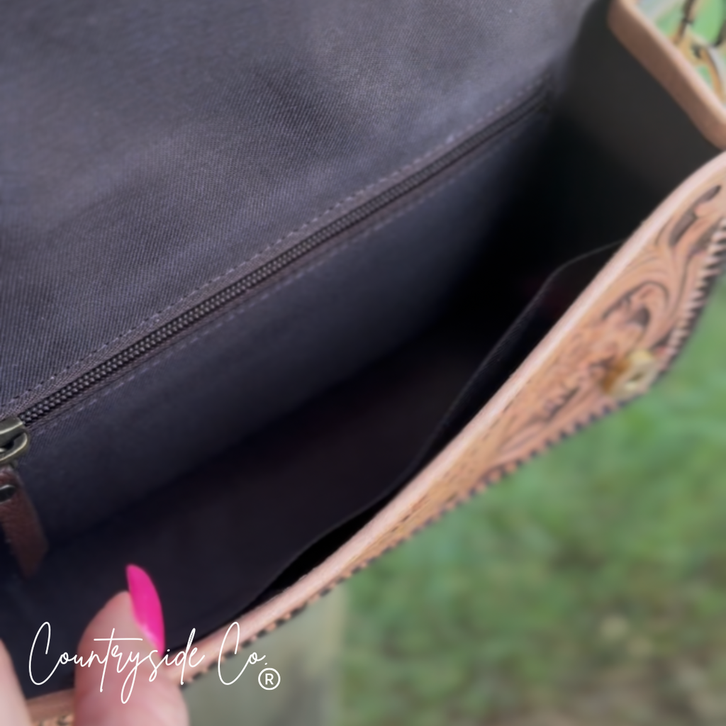 Countryside Charm Tooled Leather Clutch Purse Christmas 2025