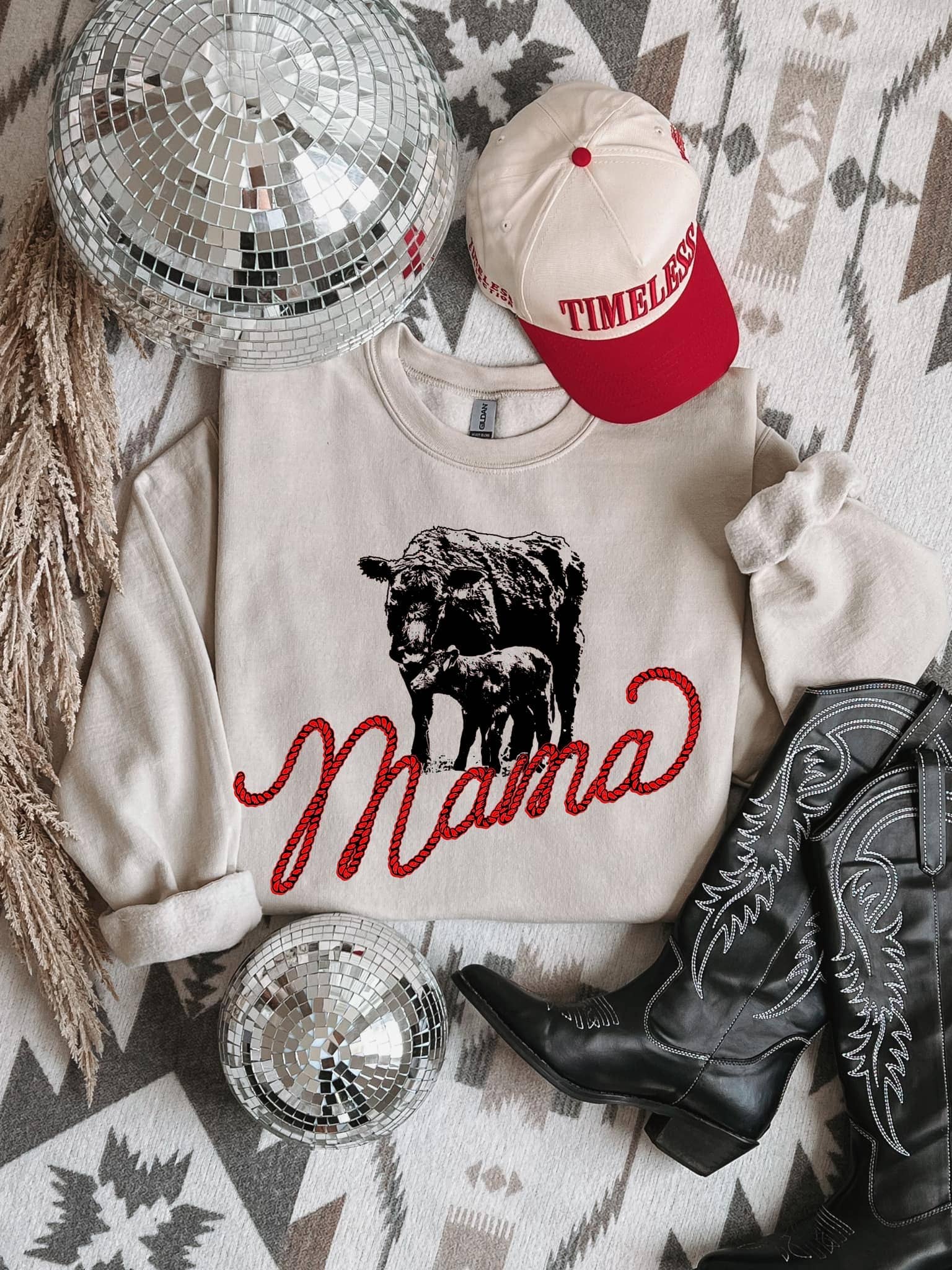 Sand American Cowgirl Graphic Sweatshirt