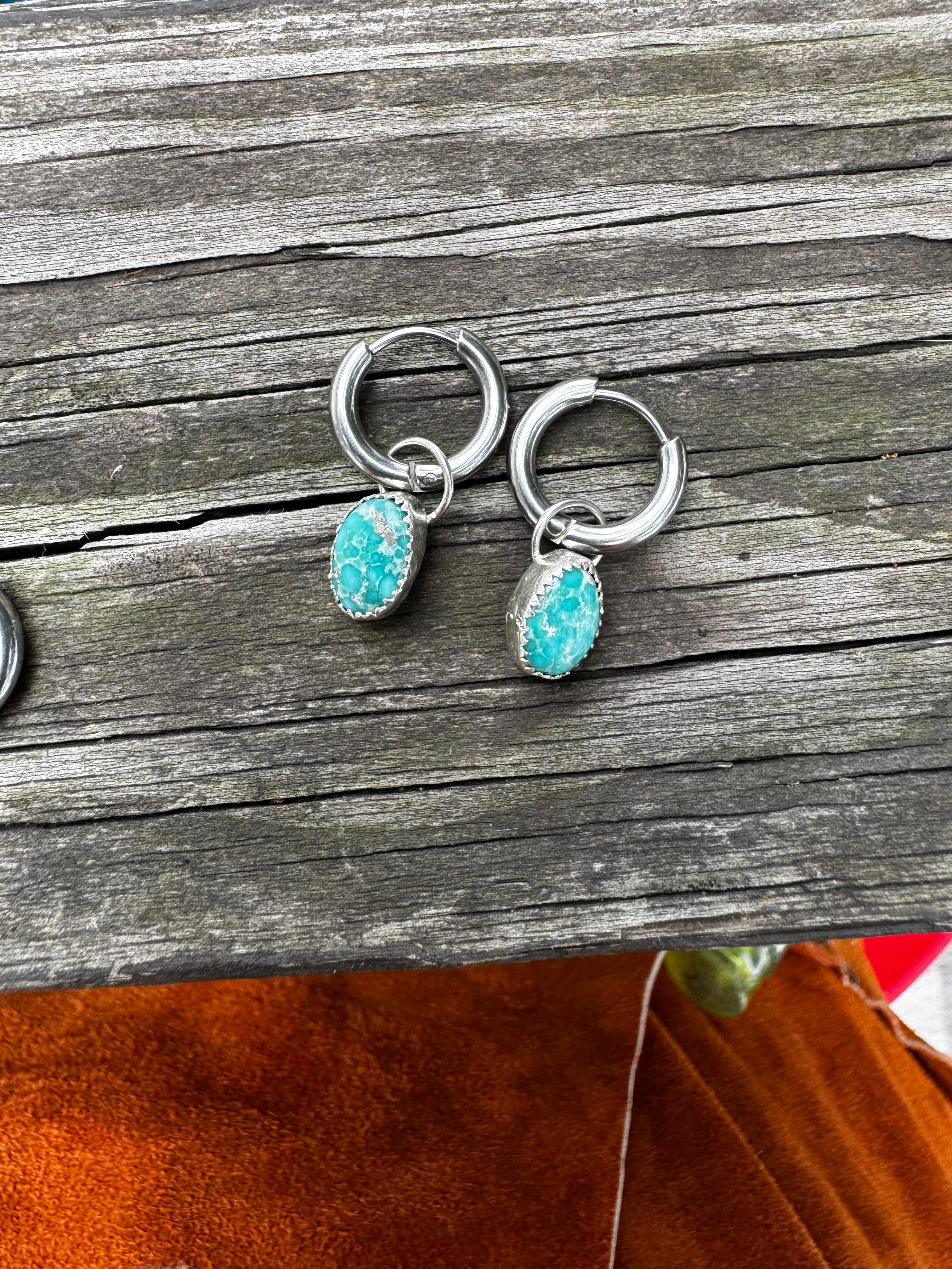 White water Huggies earrings