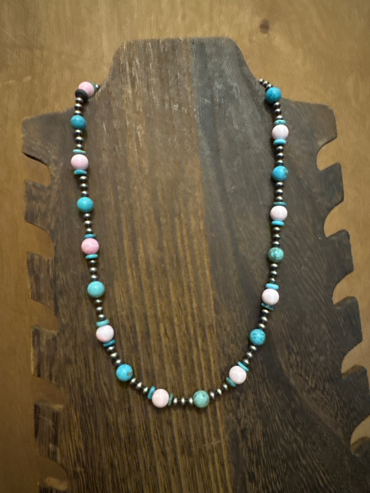 Sterling silver, turquoise pink conch