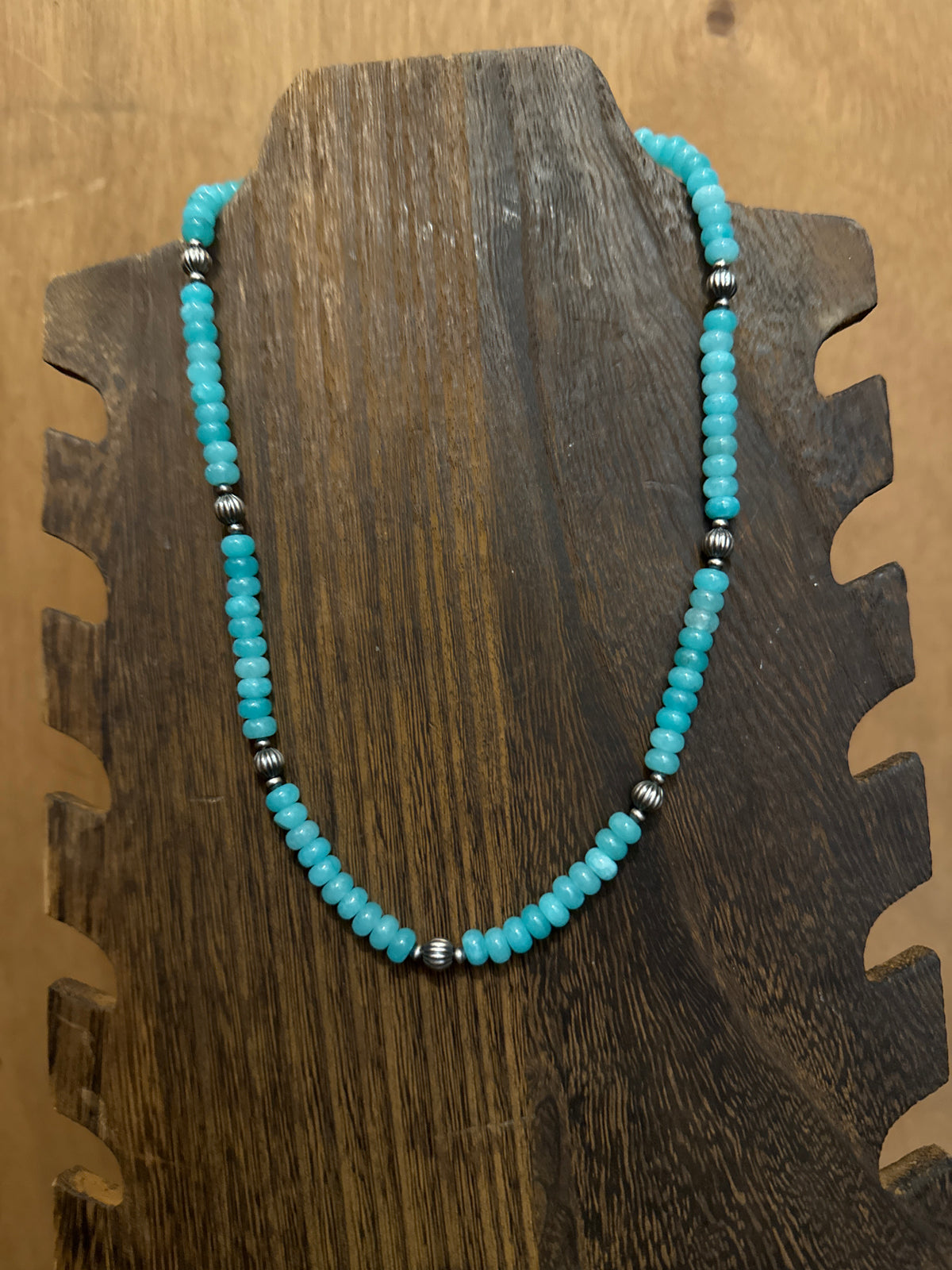 Blue opal and Sterling silver necklace