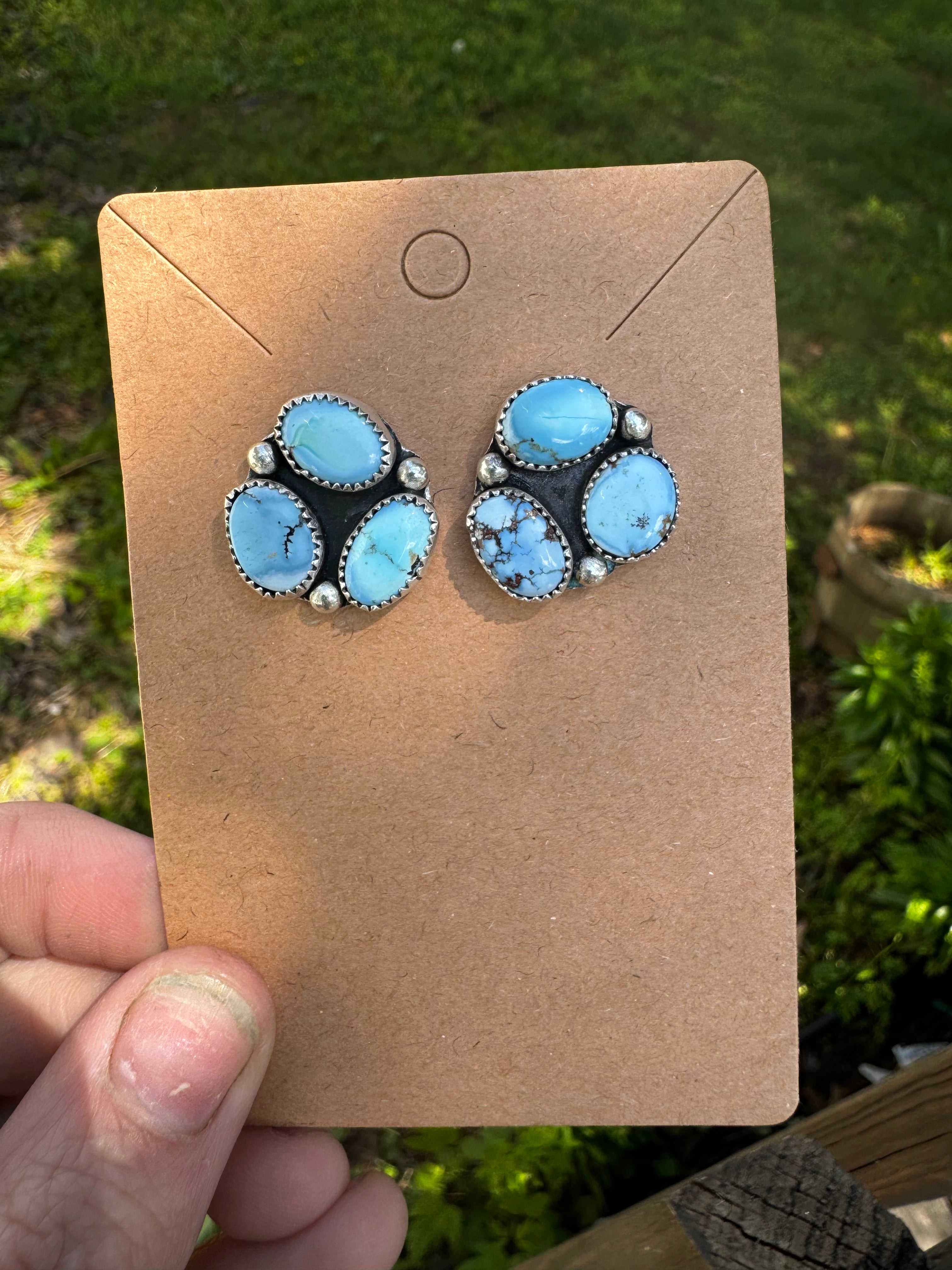 Golden Hill cluster earrings