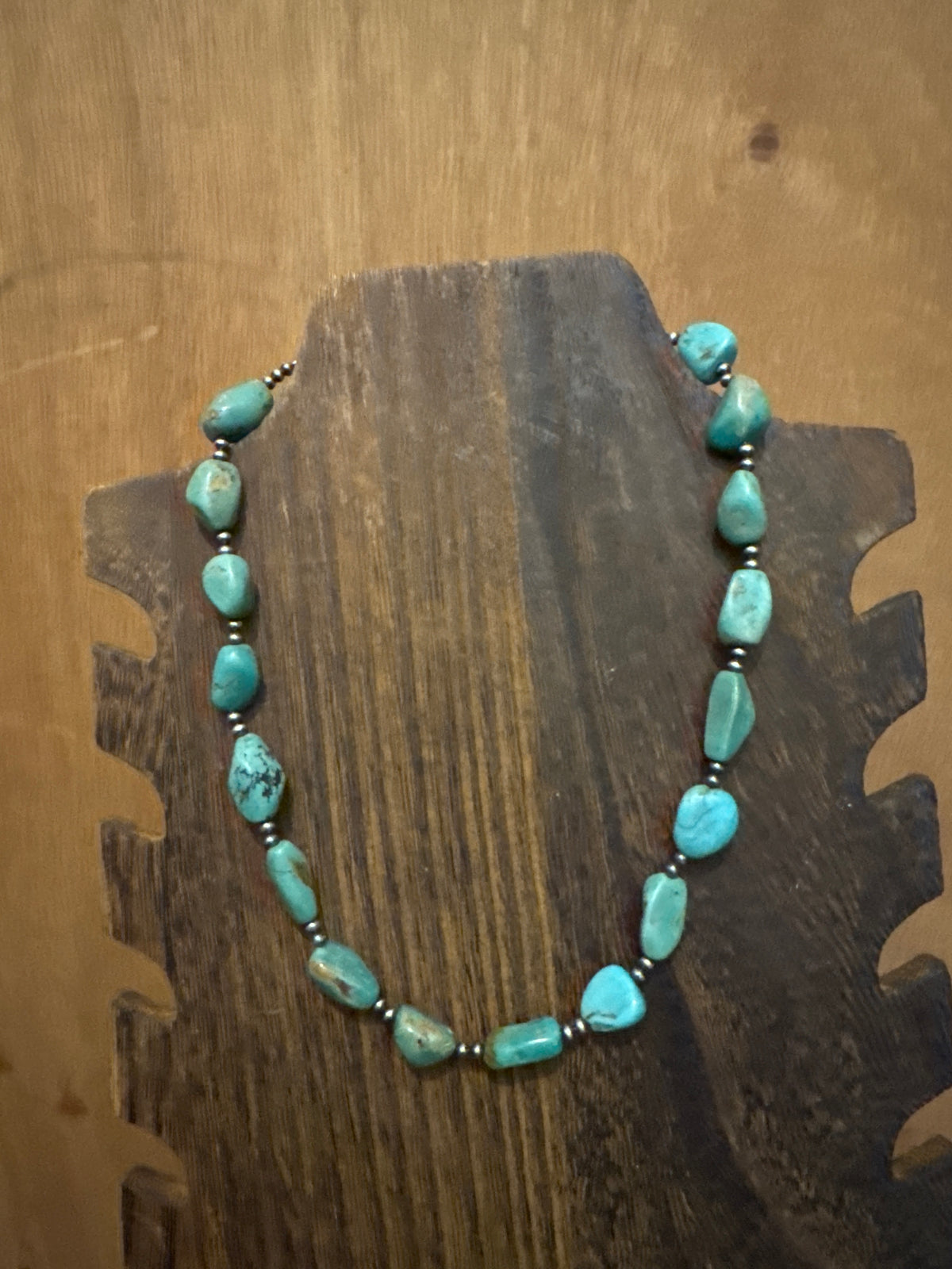 Chunky turquoise necklace sterling silver