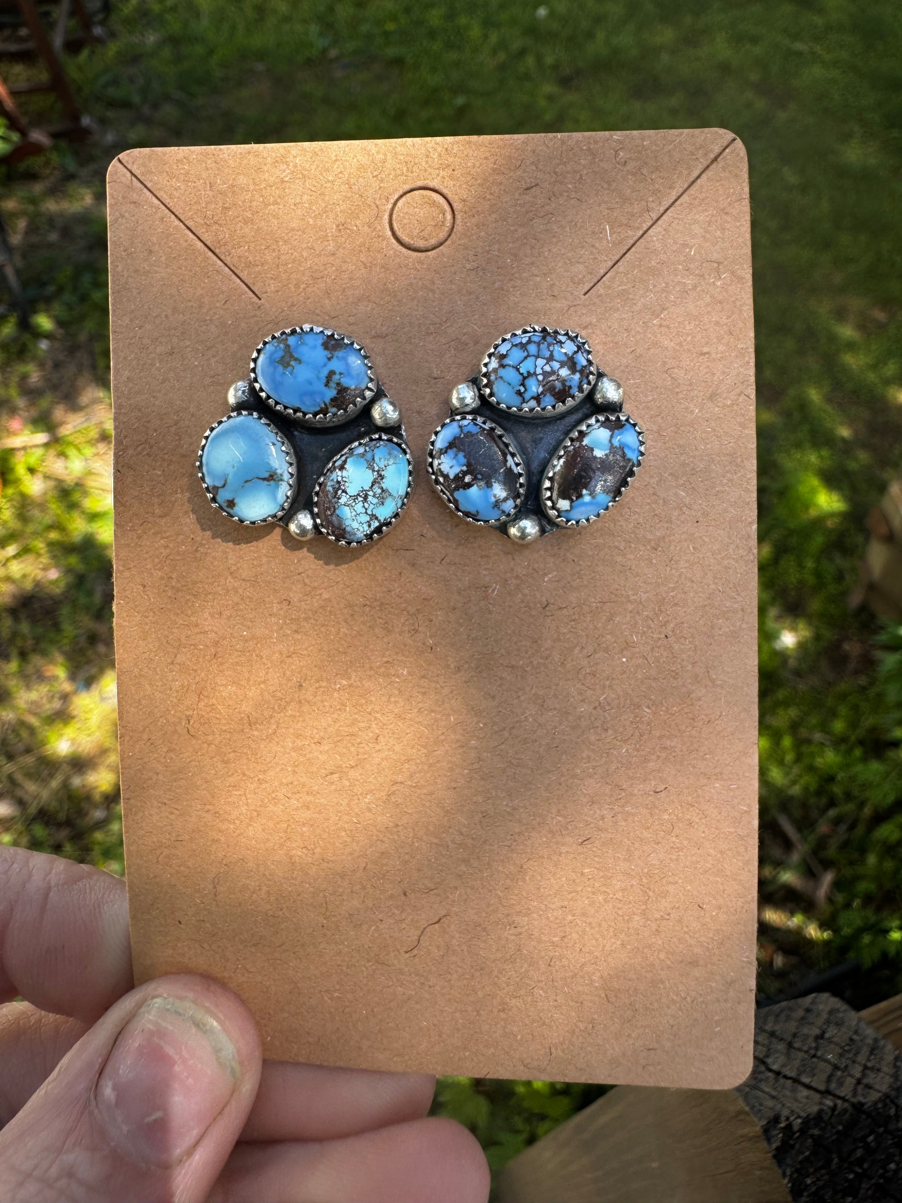Golden Hills cluster earrings