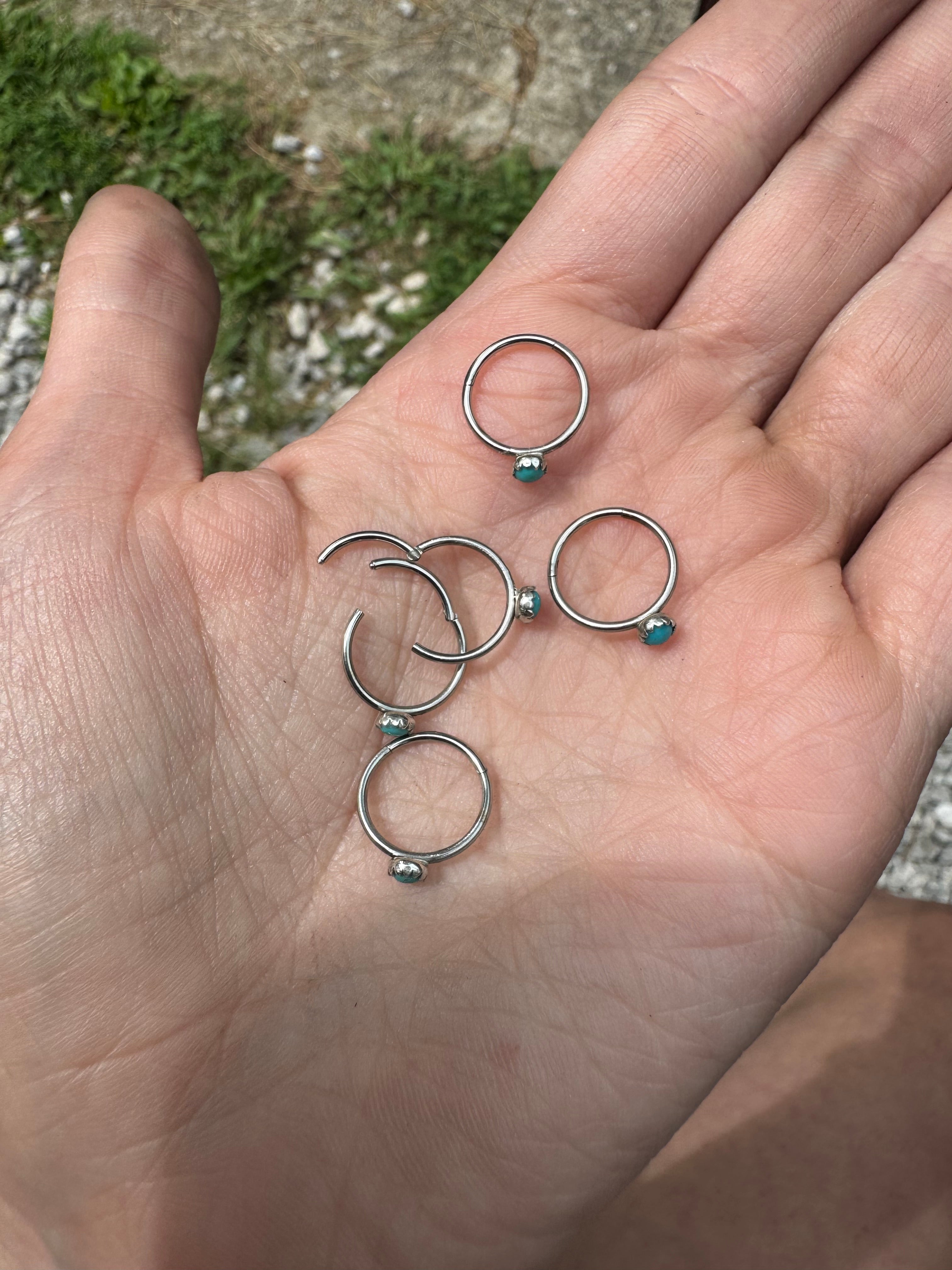 Septum hoop, ring, turquoise