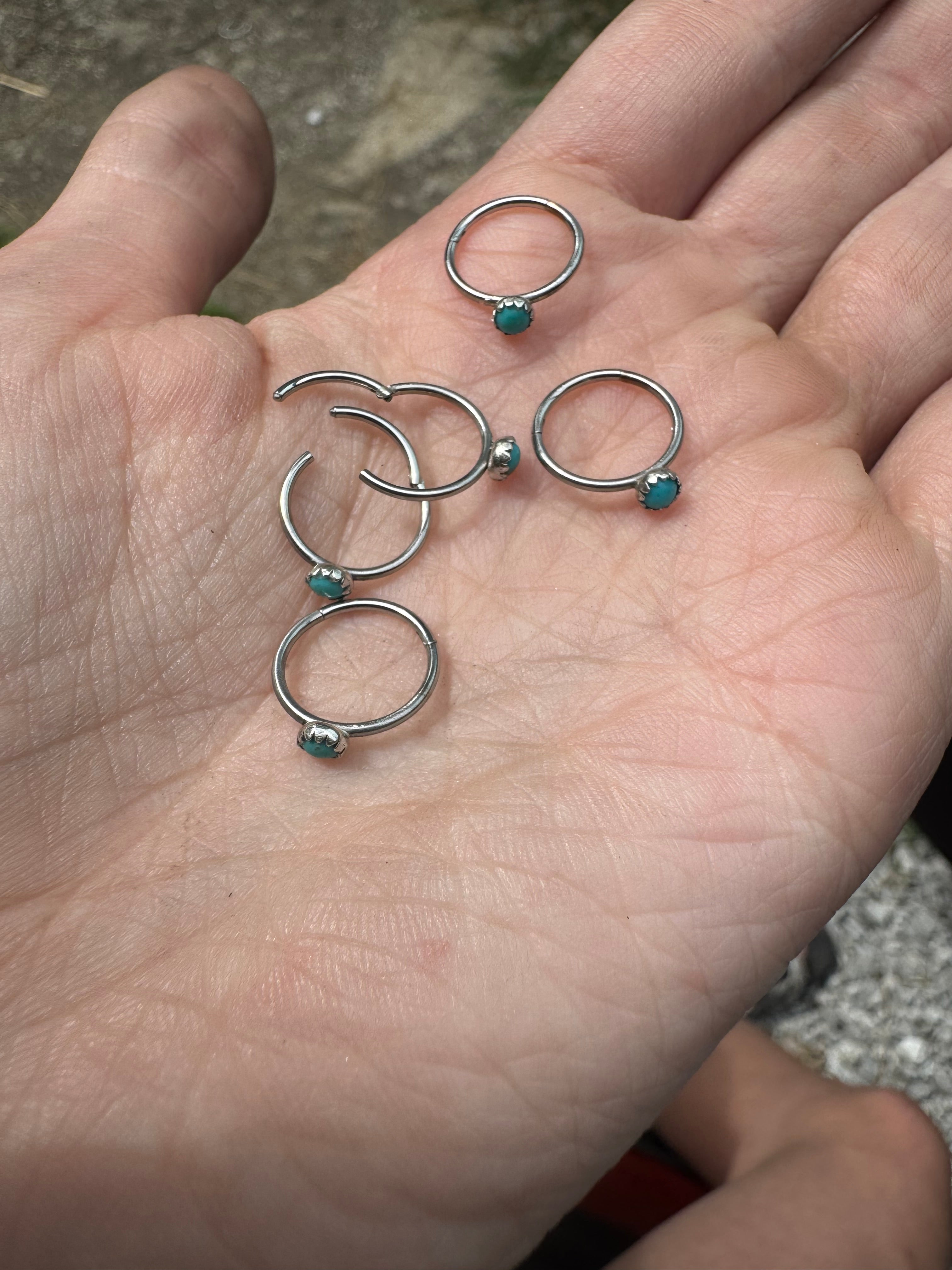 Septum hoop, ring, turquoise