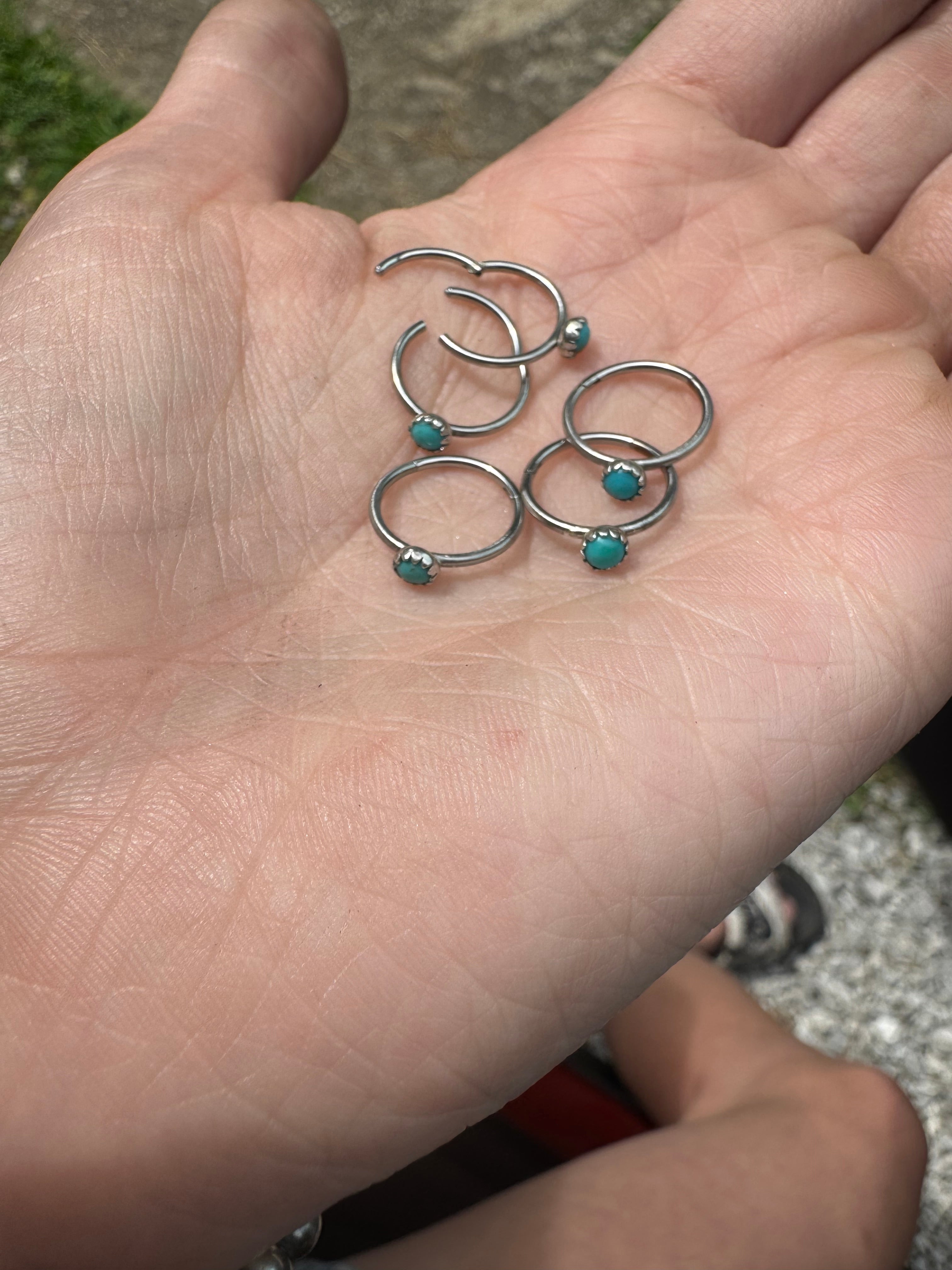 Septum hoop, ring, turquoise
