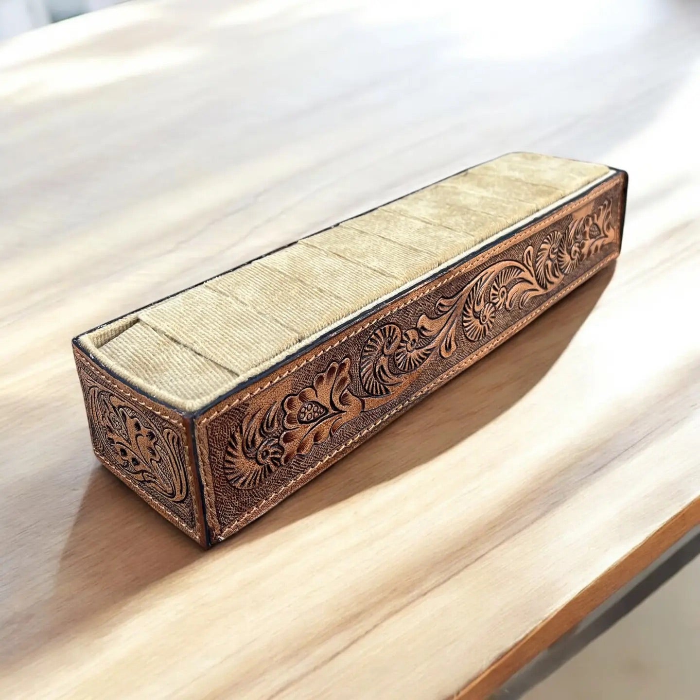 Hand Tooled ring display
