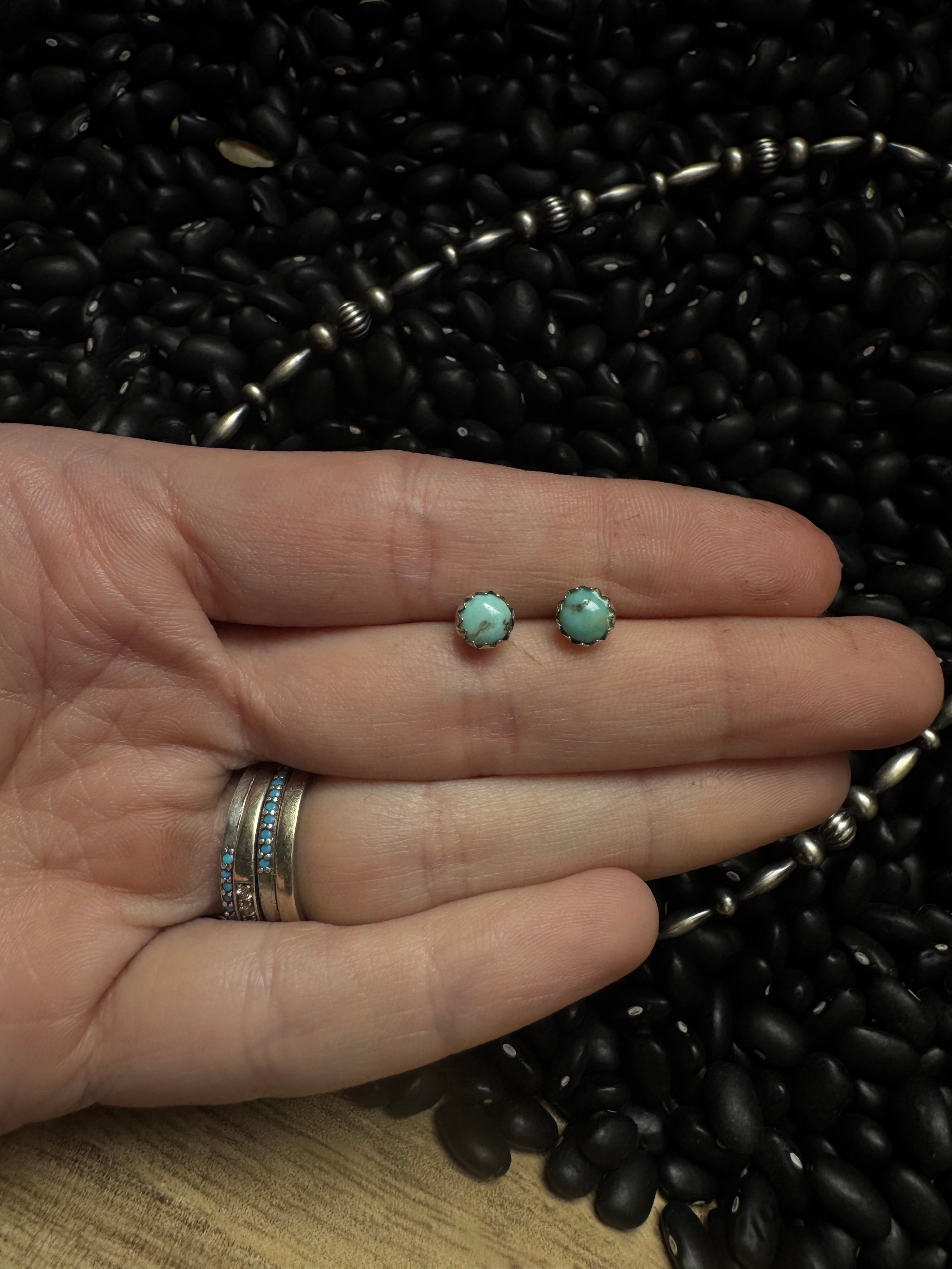 Kingman turquoise studs