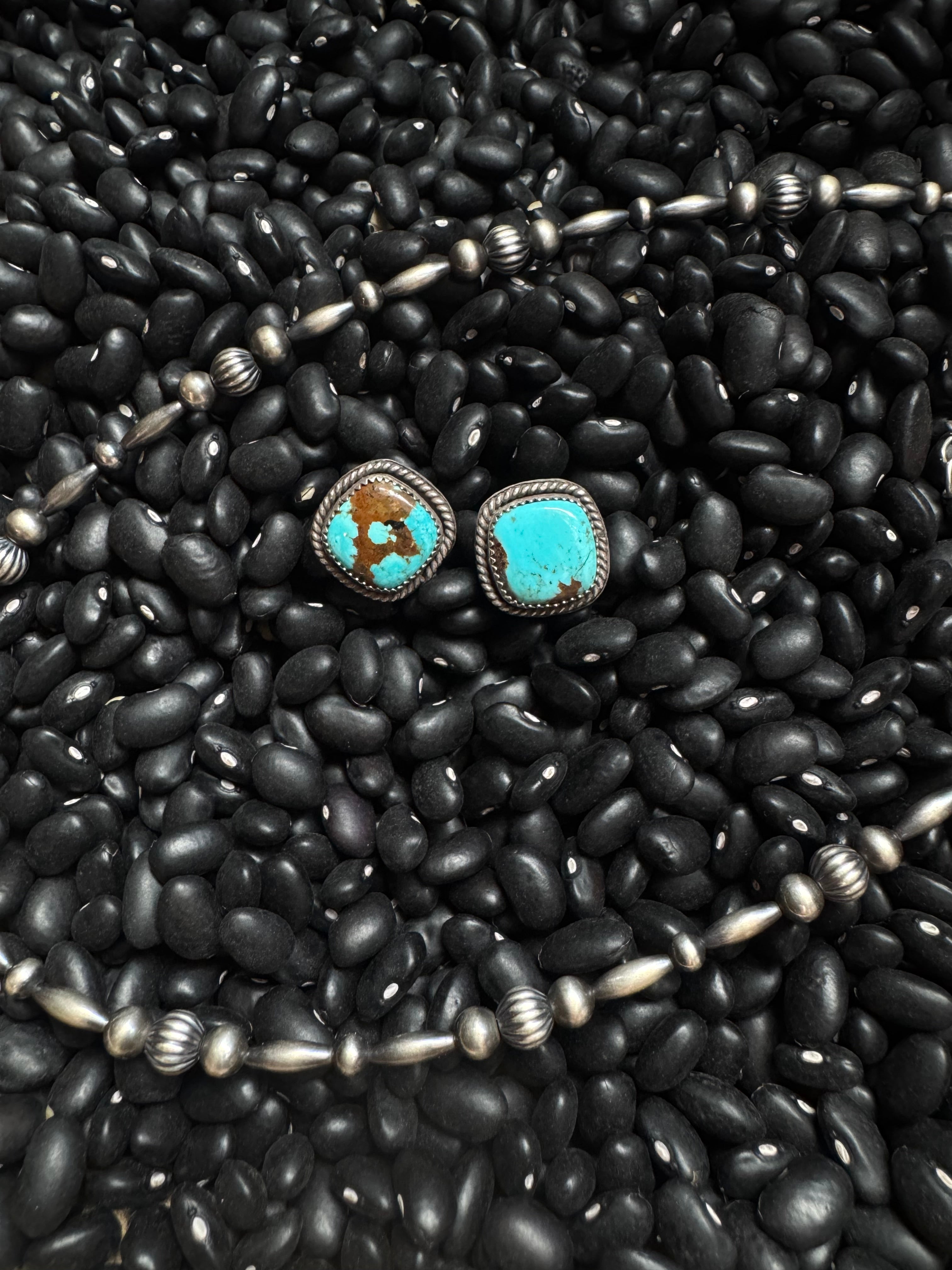 Number eight turquoise stud earrings