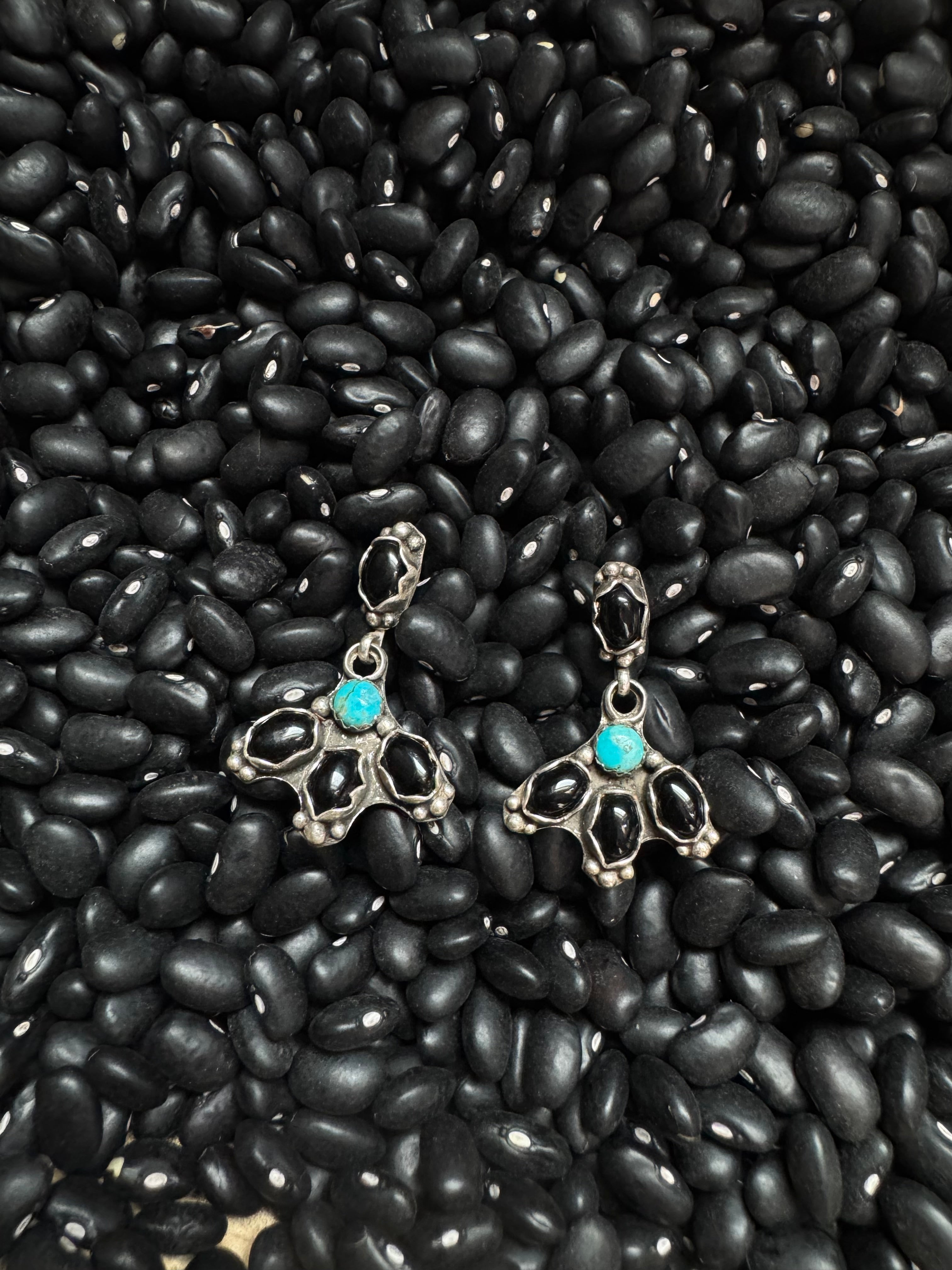 Kingman and black Onyx Necklace and earrings