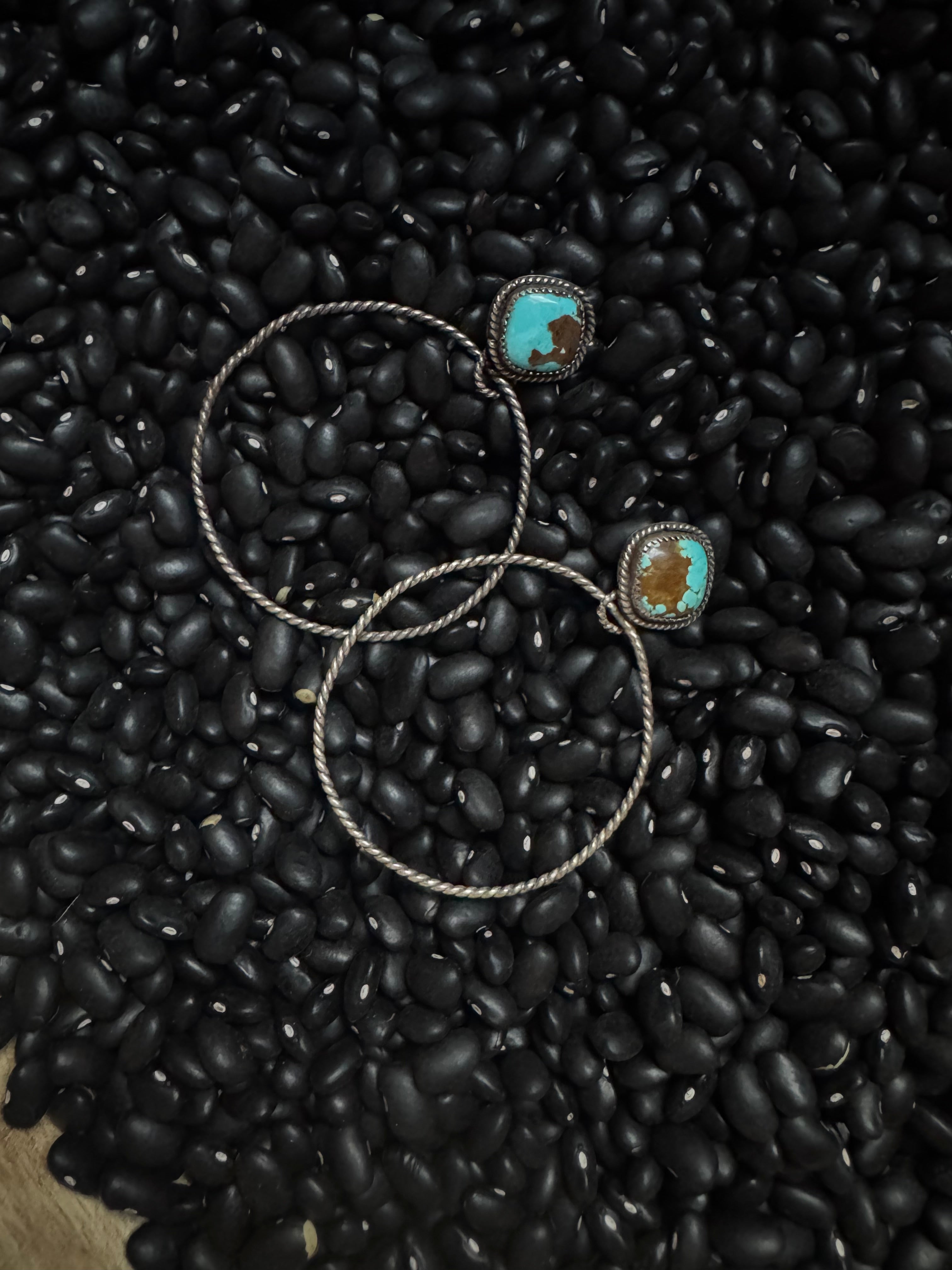 Number eight turquoise stud dangles