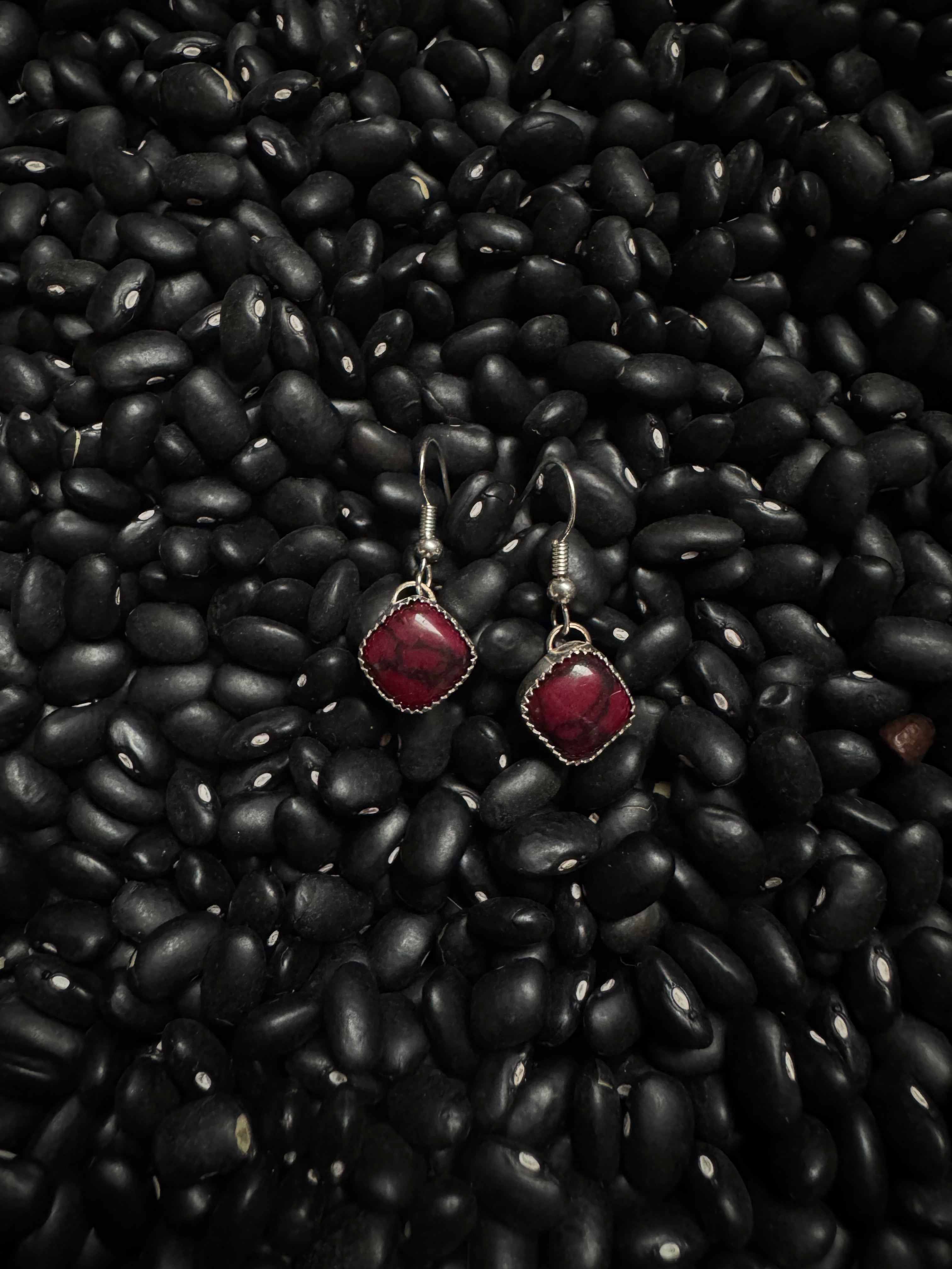 Bloody bison, Jasper earrings