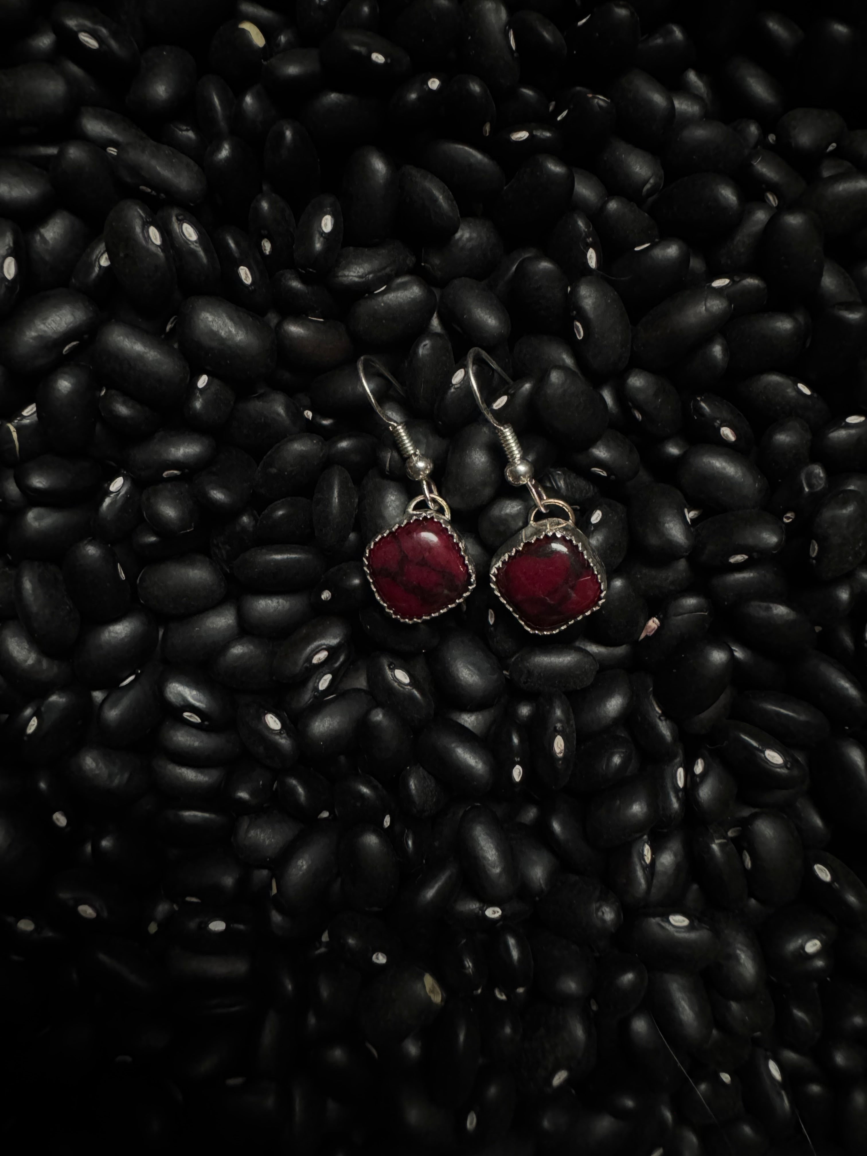 Bloody bison, Jasper earrings