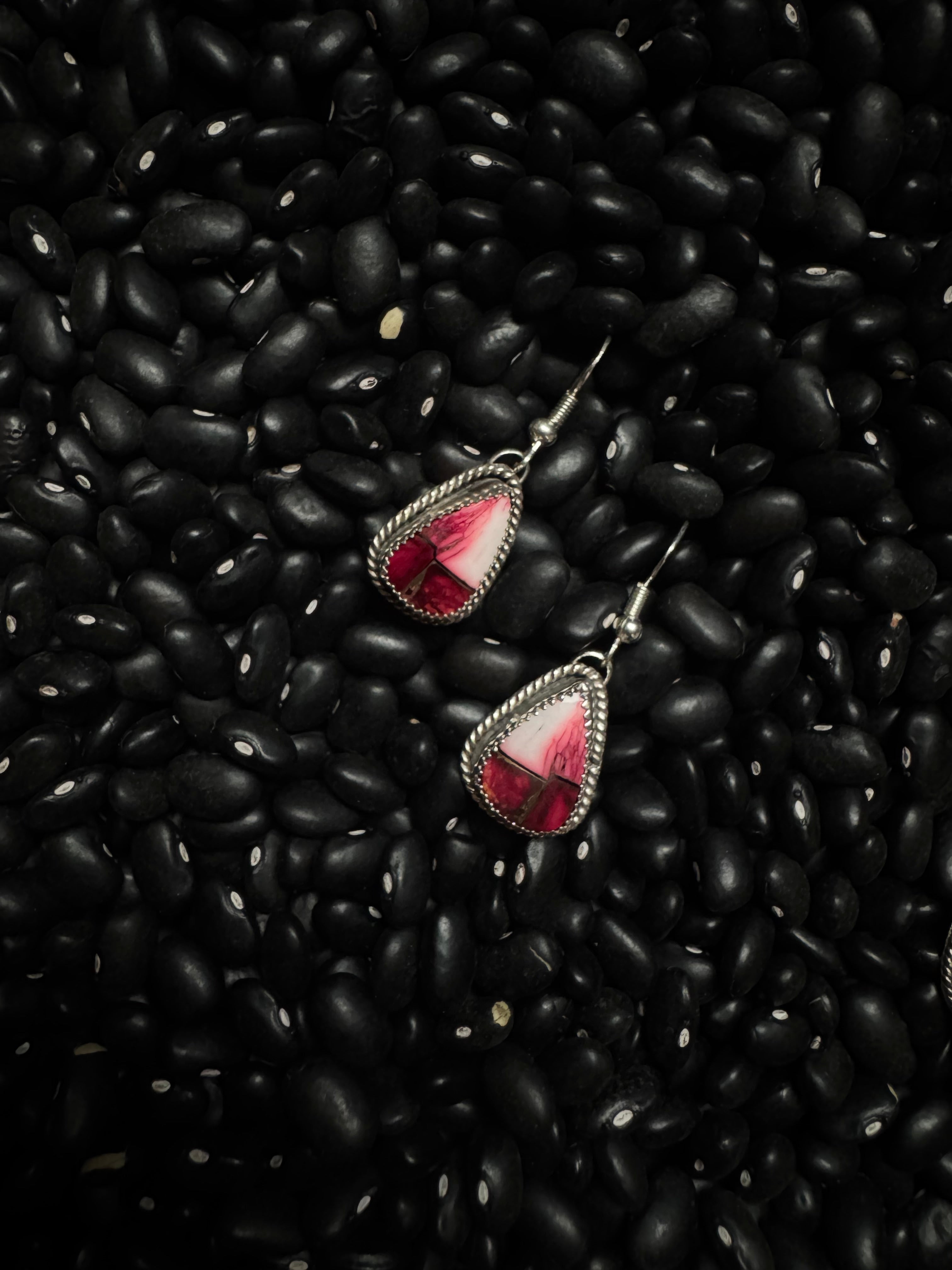 Rose Dahlia dangle earrings