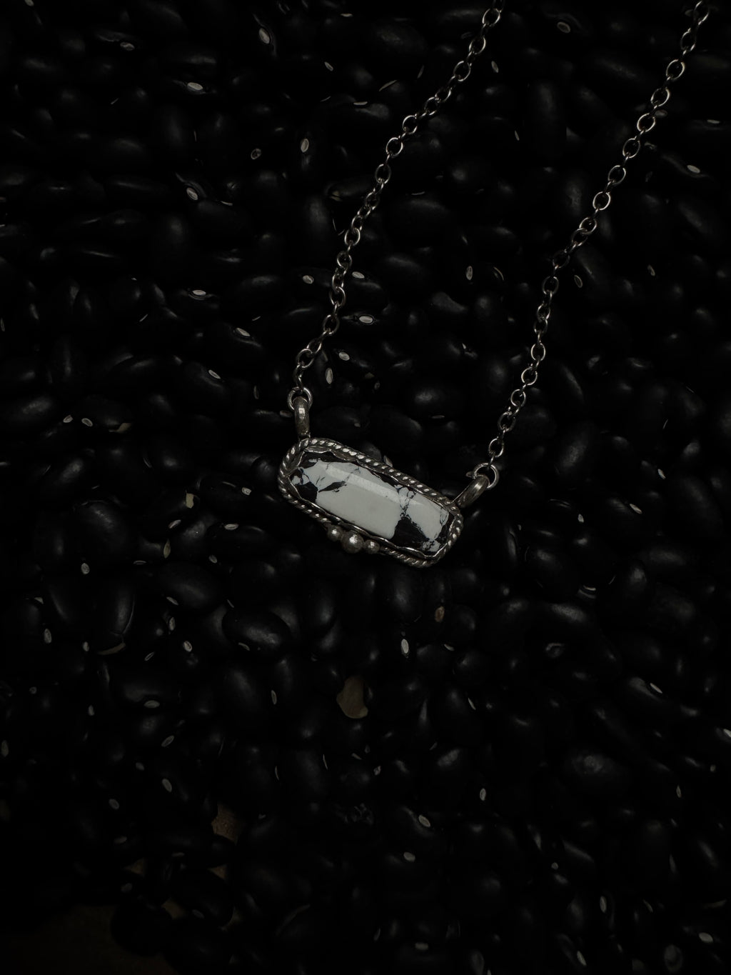 White buffalo bar necklace