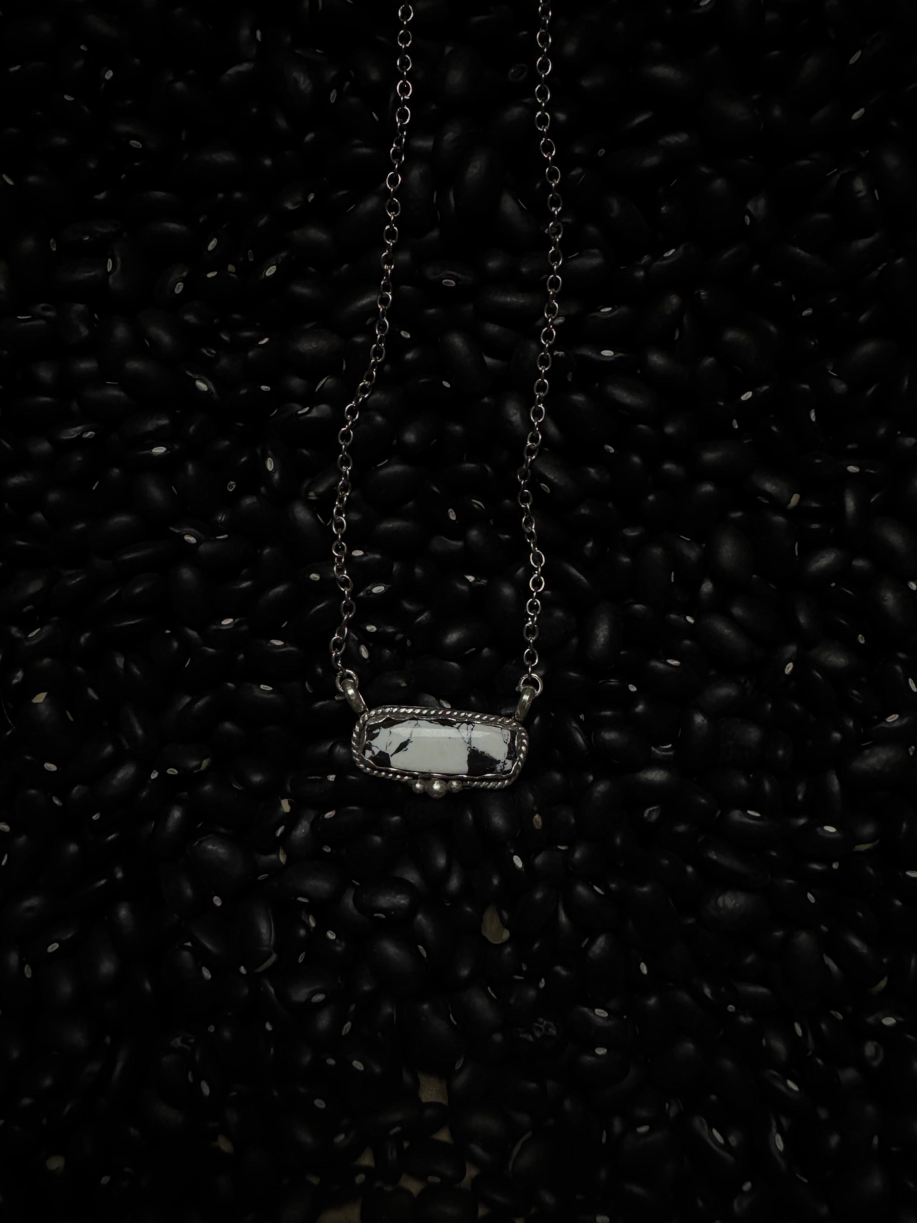 White buffalo bar necklace