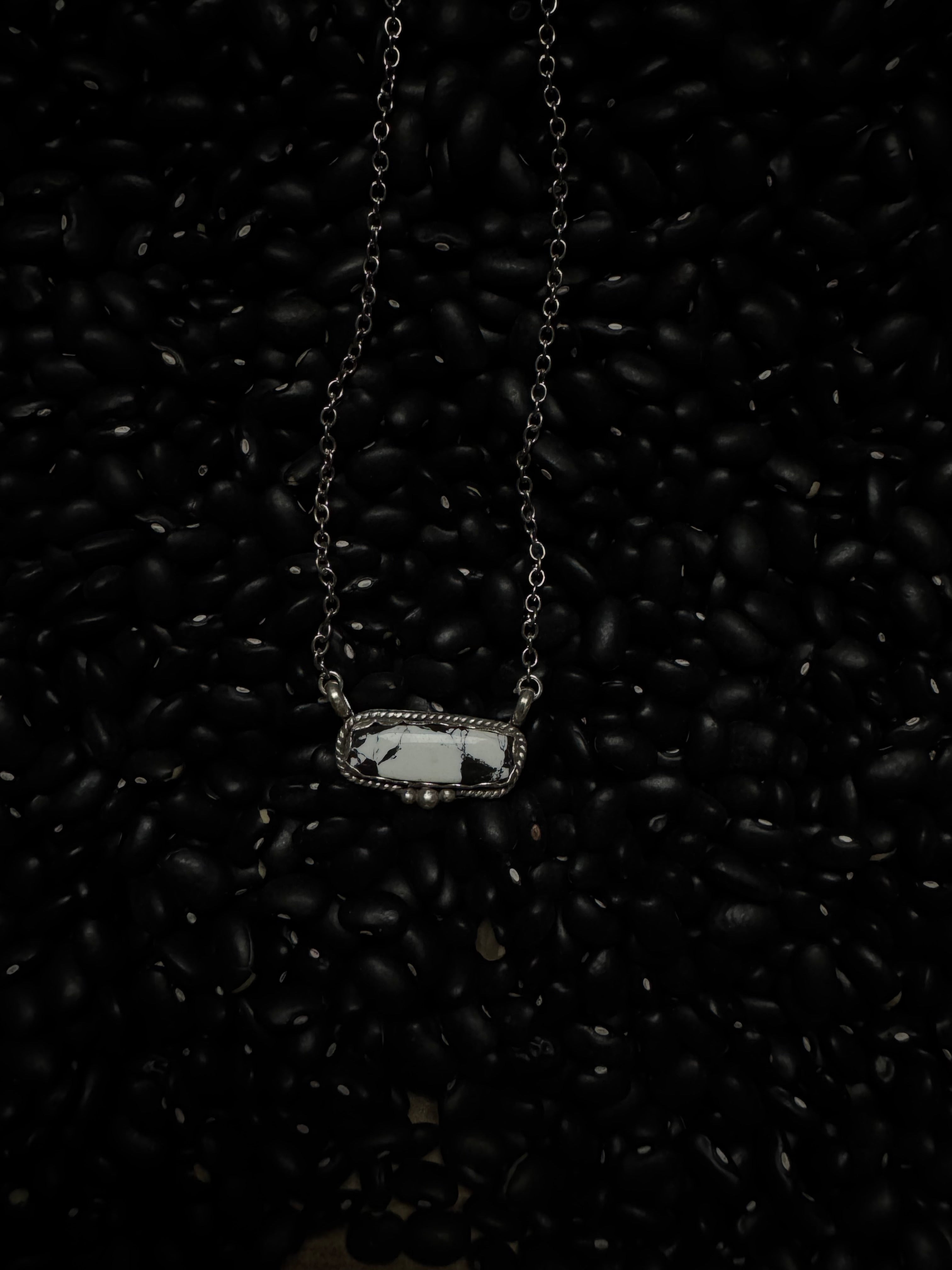White buffalo bar necklace