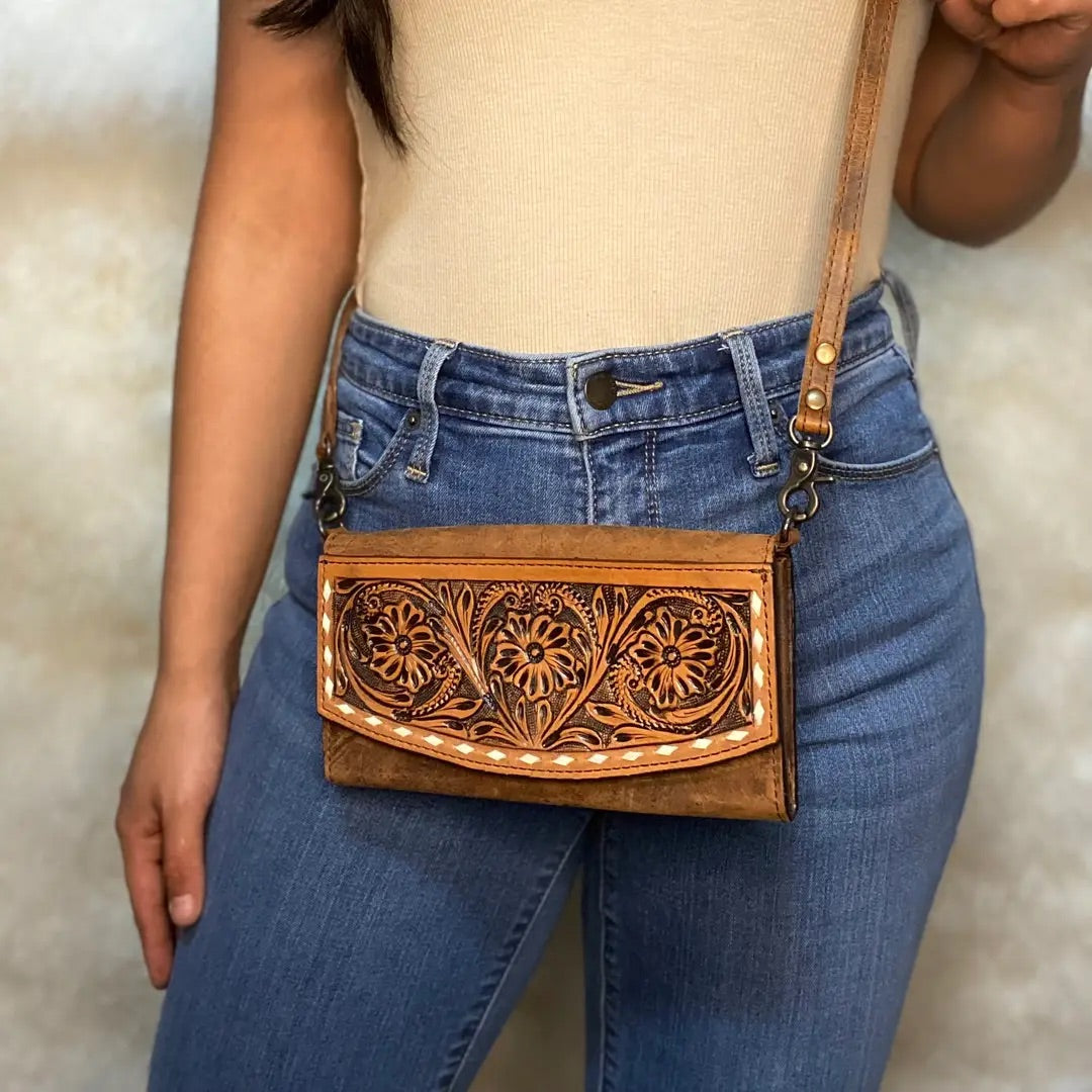 Classic Tooled Leather Crossbody