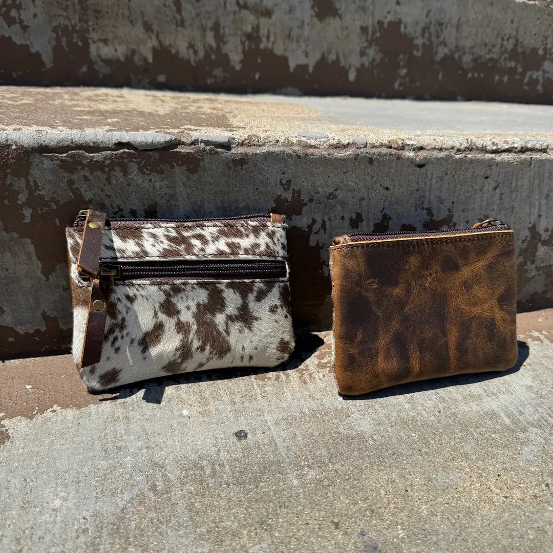 Cowhide Coin Pouch - Vintage Leather