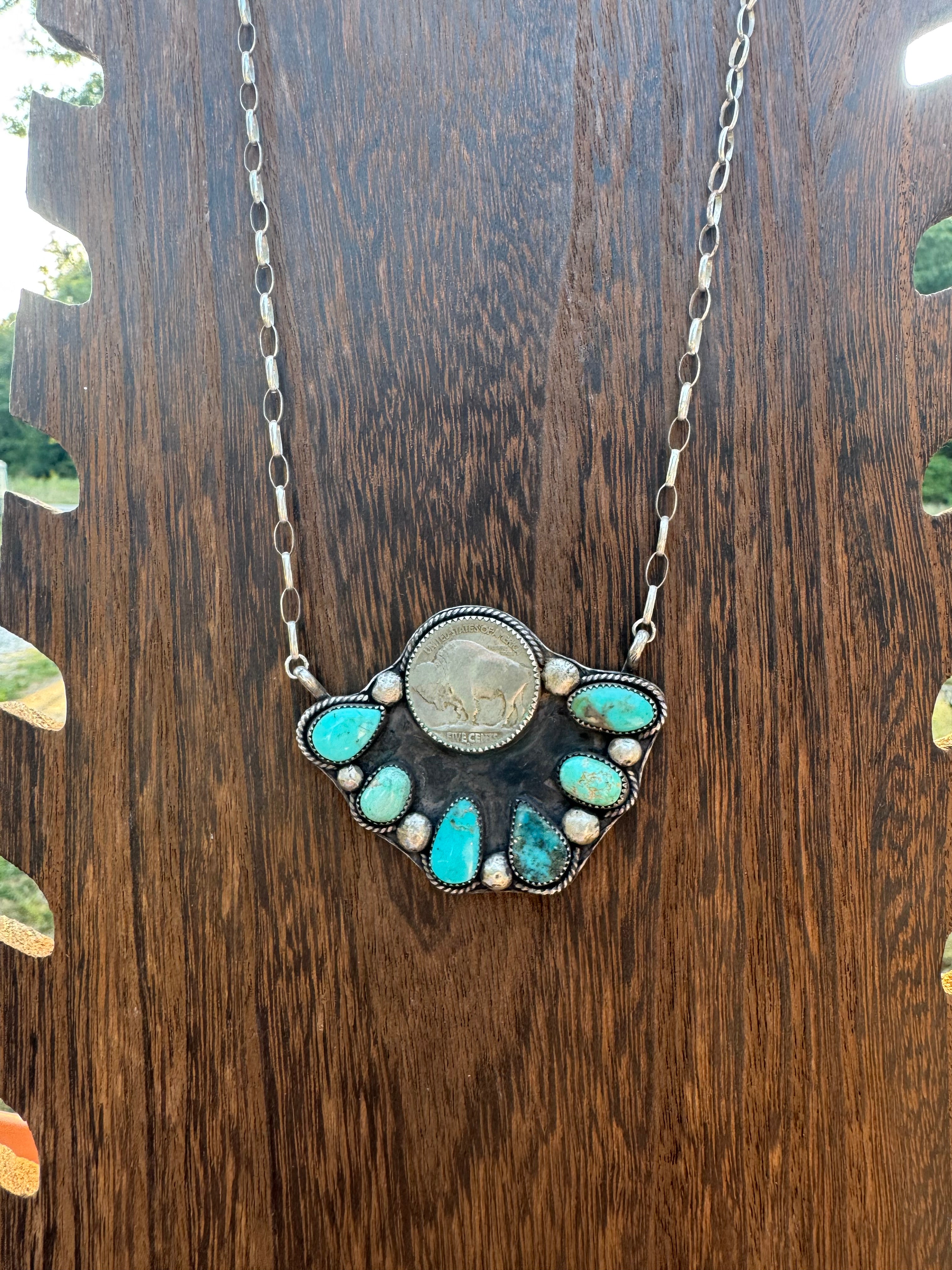 Kingman cluster Buffalo necklace, large statement