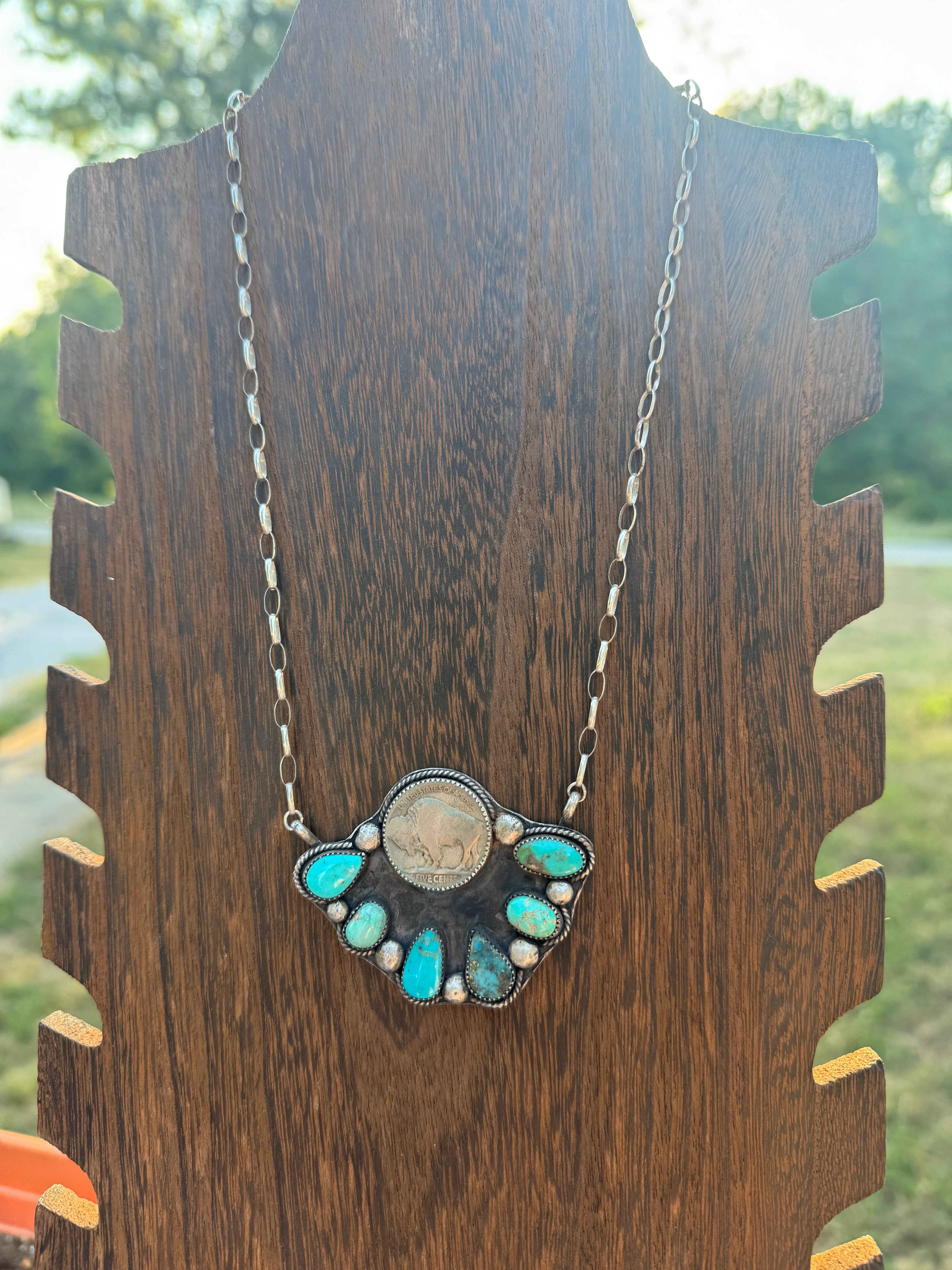 Kingman cluster Buffalo necklace, large statement