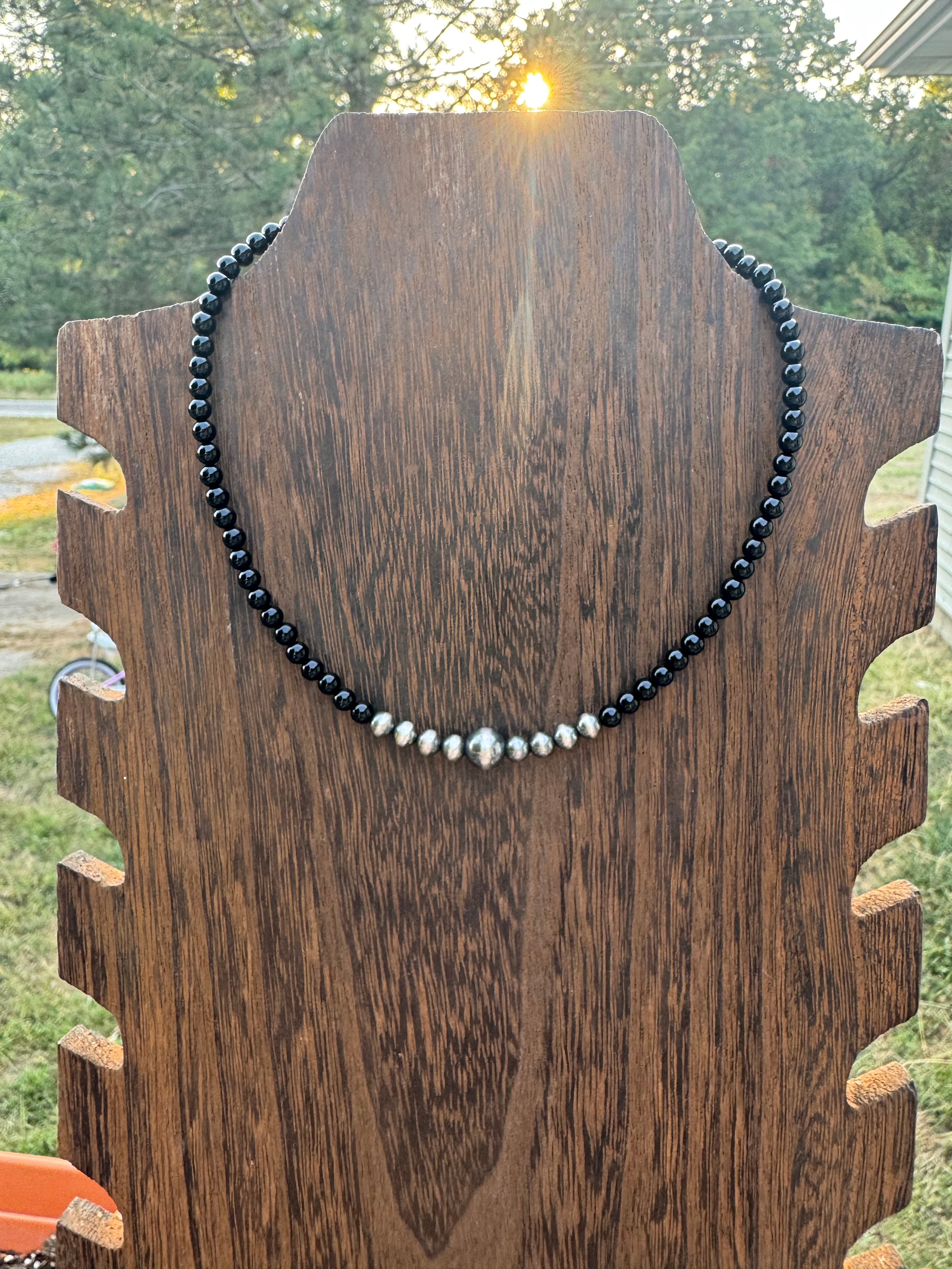 Black Onyx with 5MM and 8MM pearls
