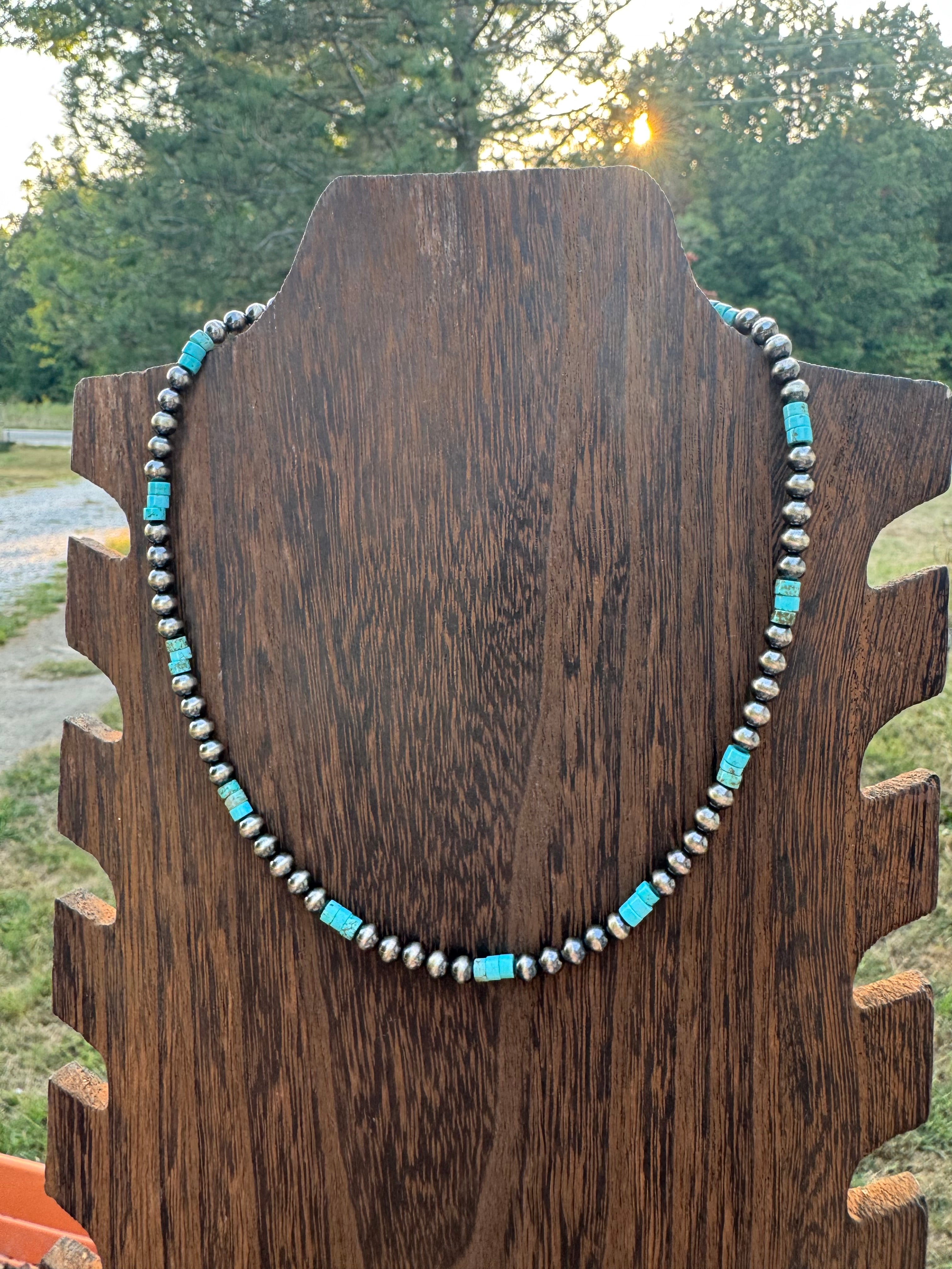5MM with turquoise necklace