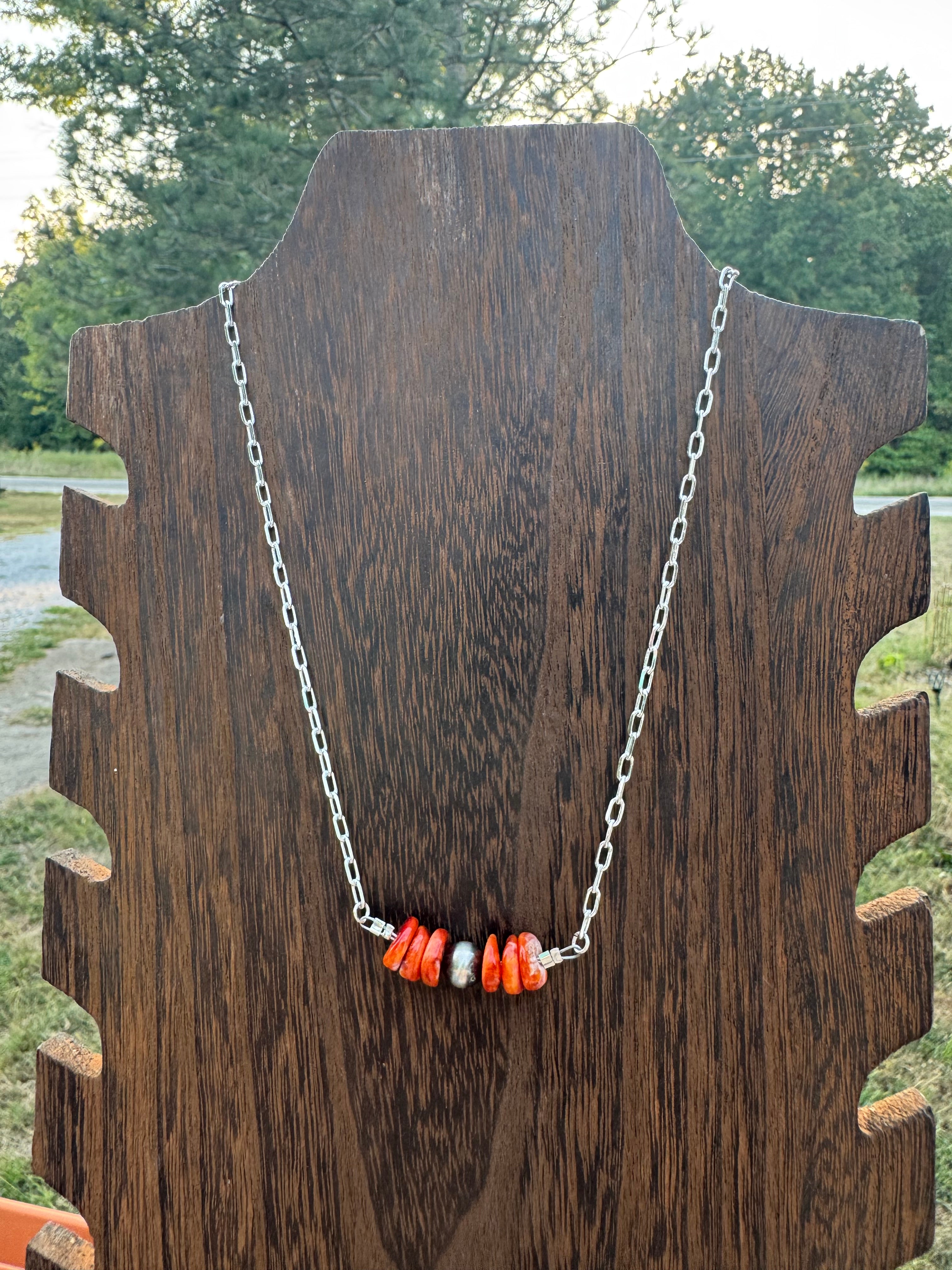Orange spiny necklace