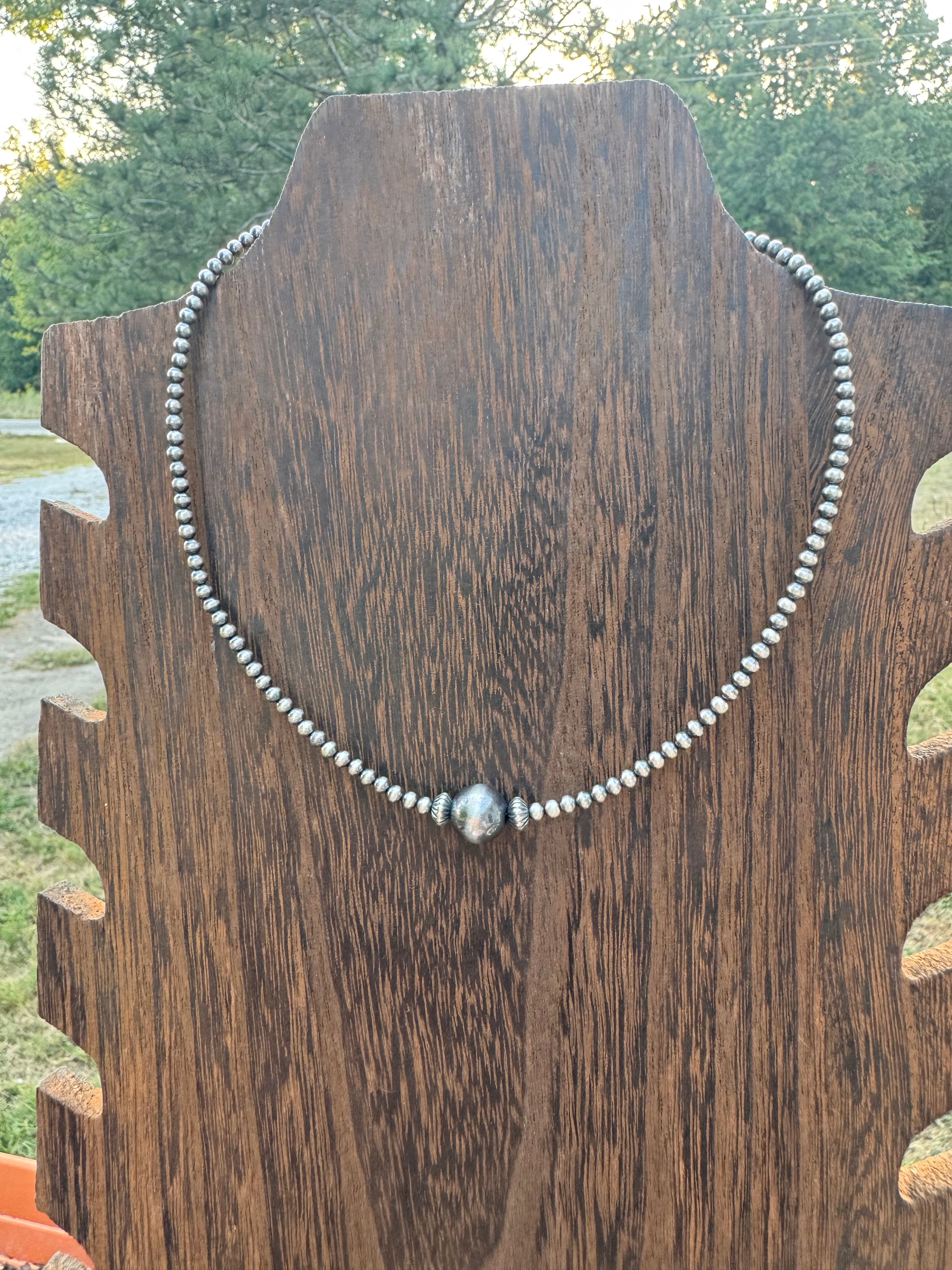14 inches long sterling silver necklace