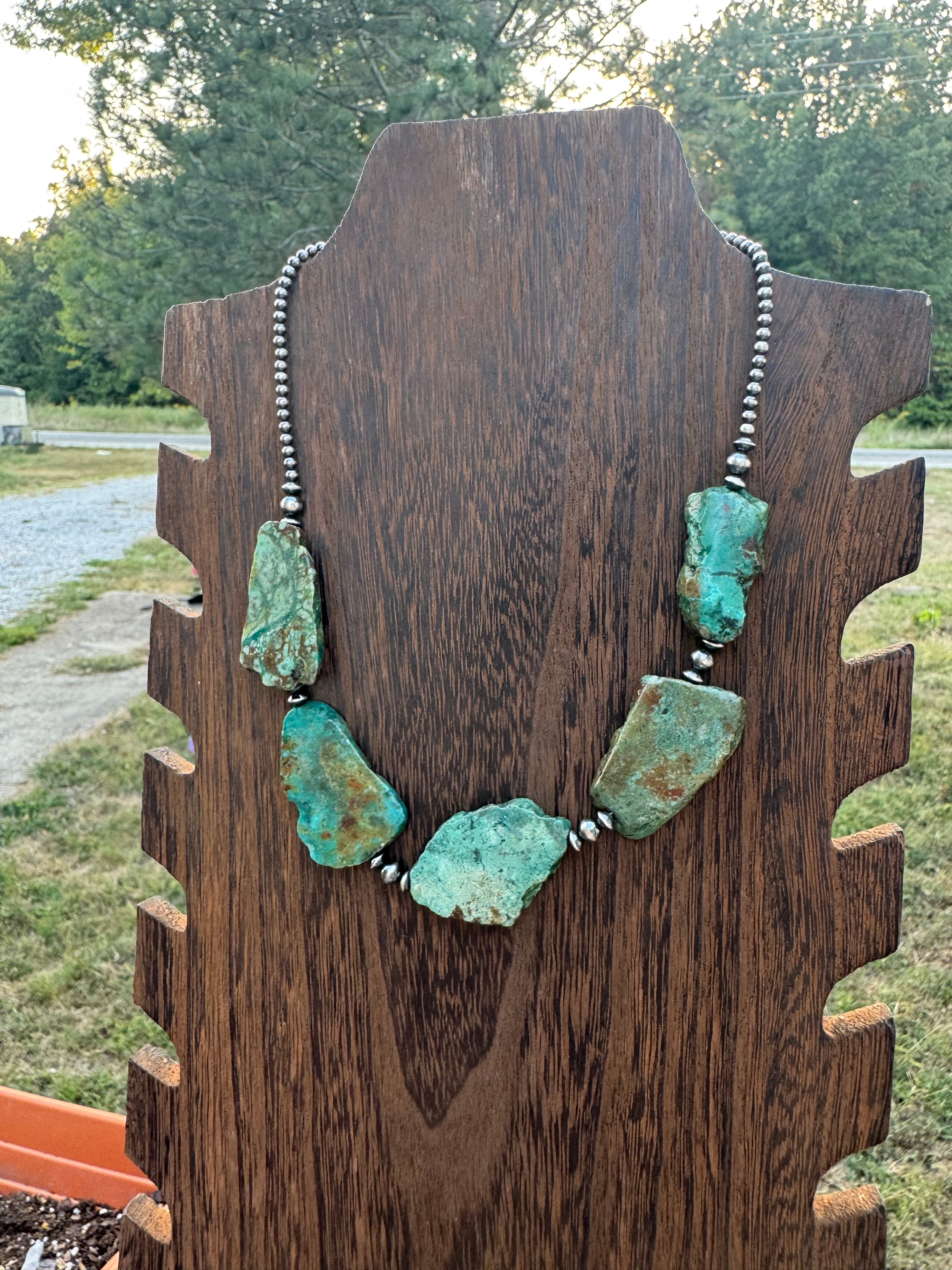 Slab turquoise necklace