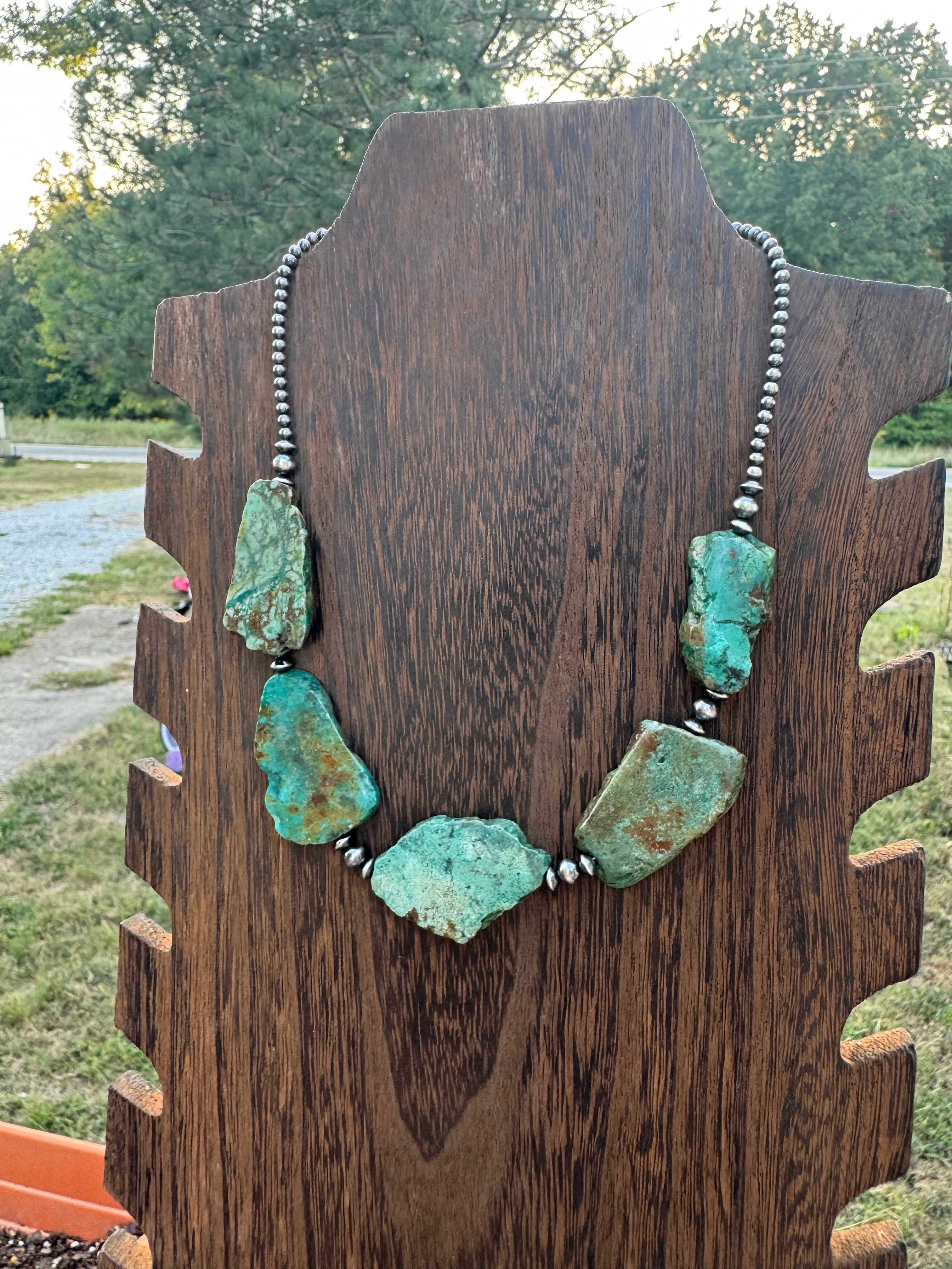 Slab turquoise necklace