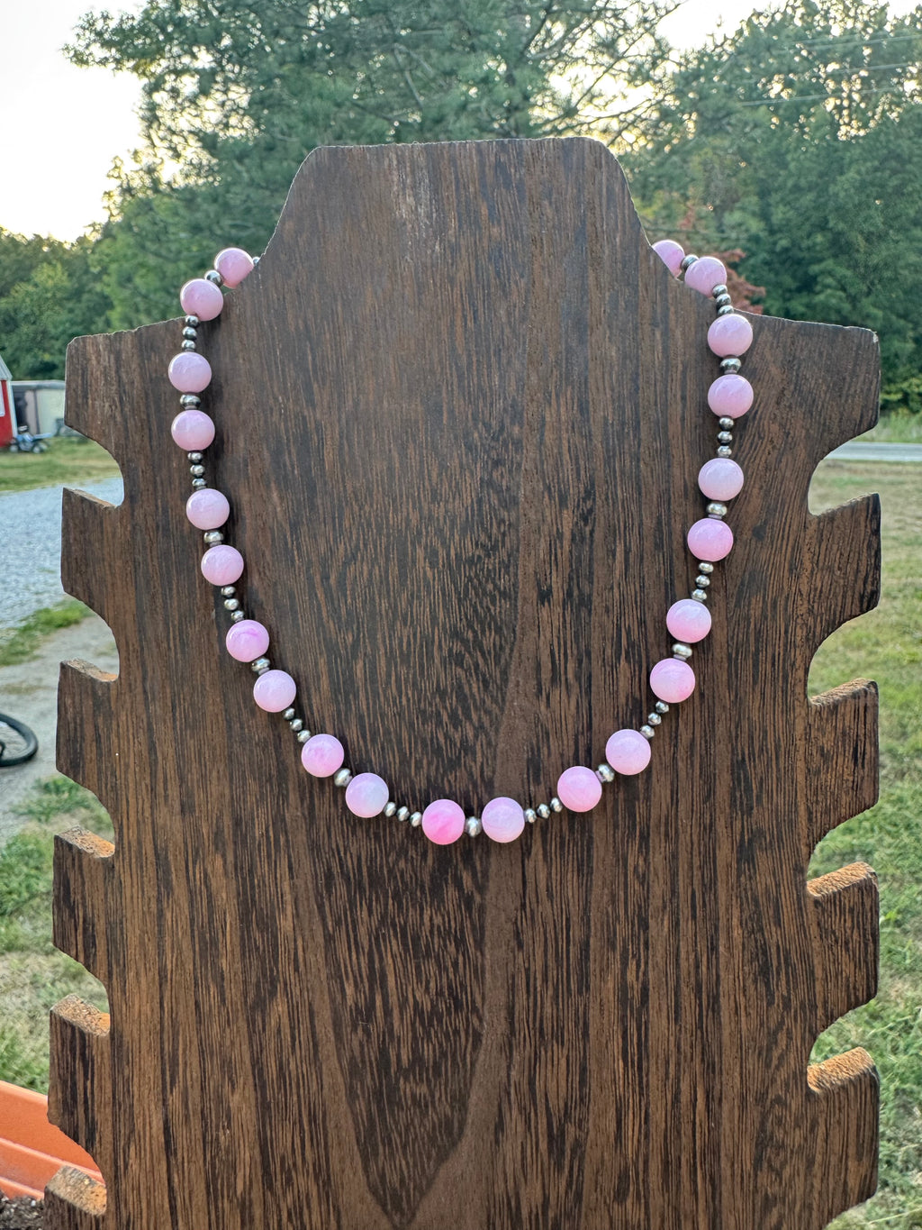 Pink conch necklace