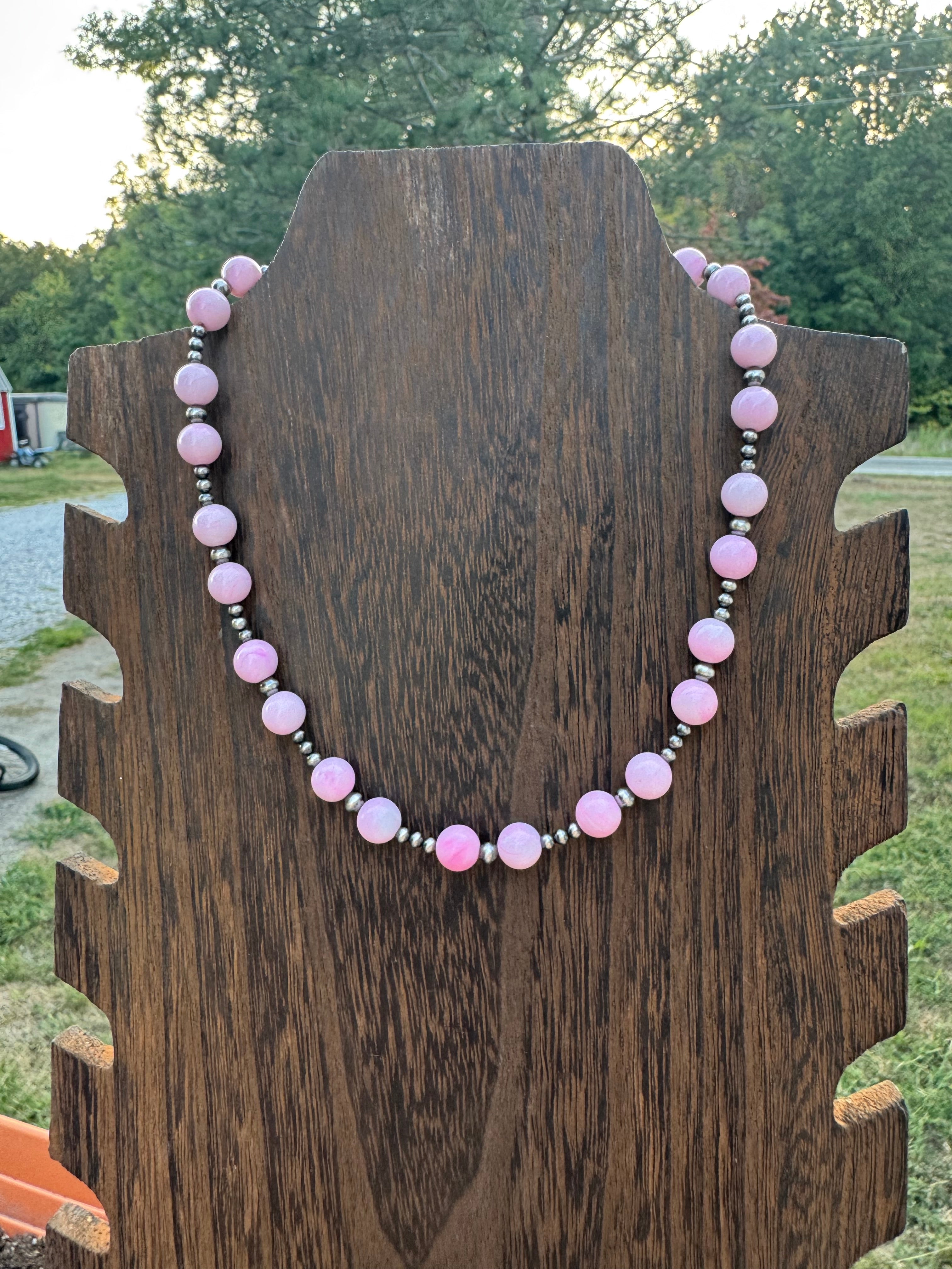 Pink conch necklace