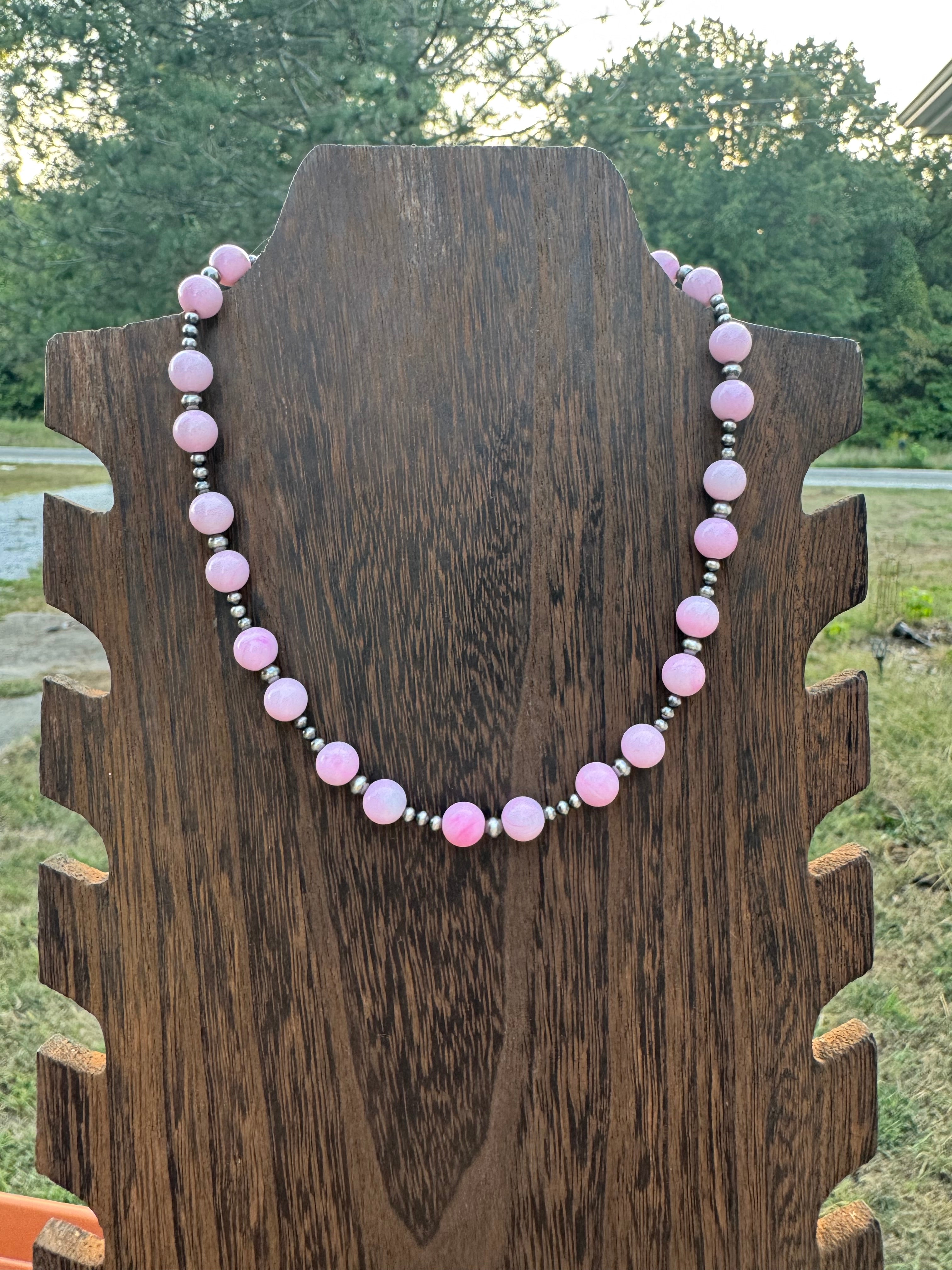 Pink conch necklace