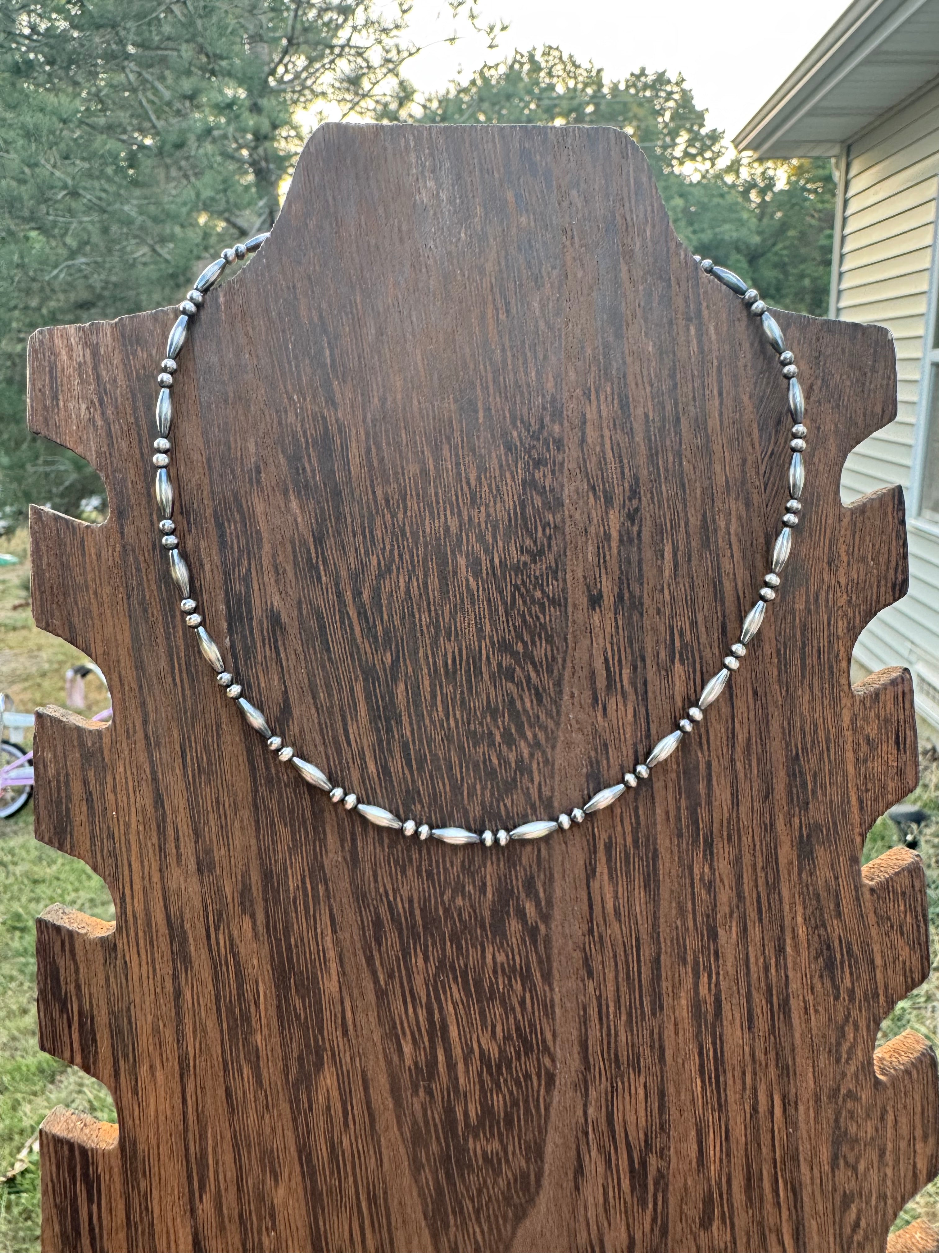 3 mm sterling silver 3x9. Necklace