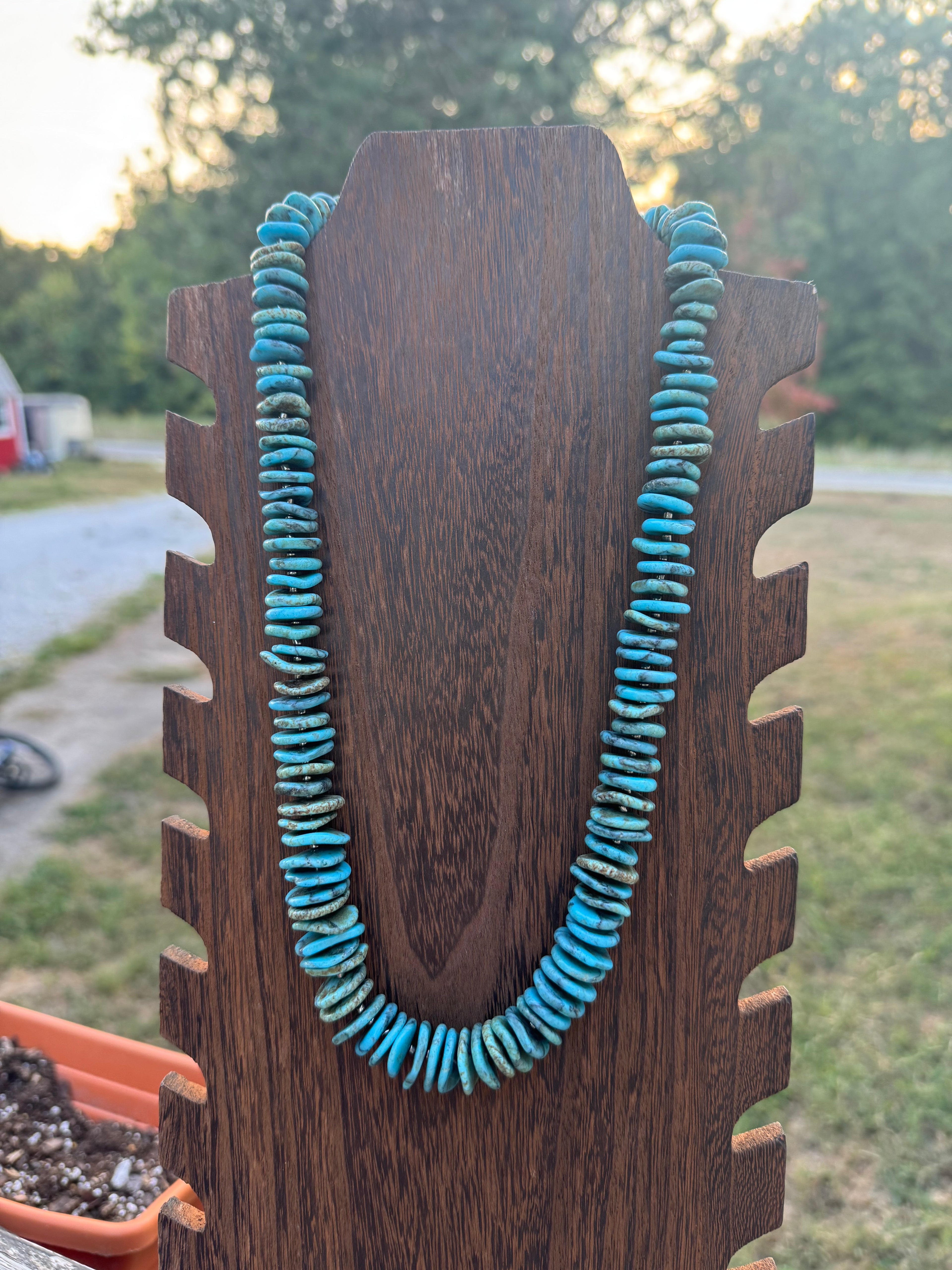 22 inches turquoise chunky necklace