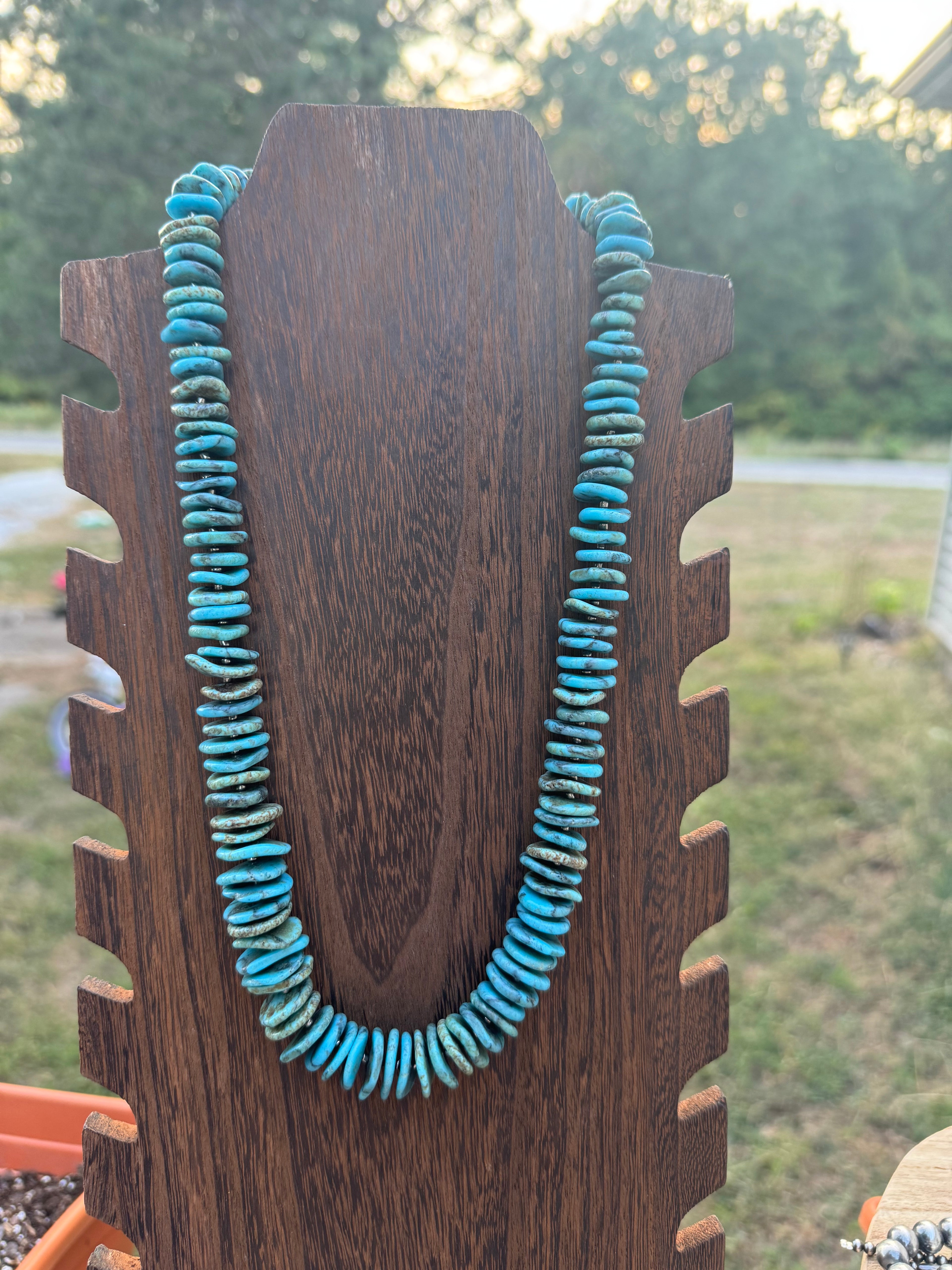 22 inches turquoise chunky necklace