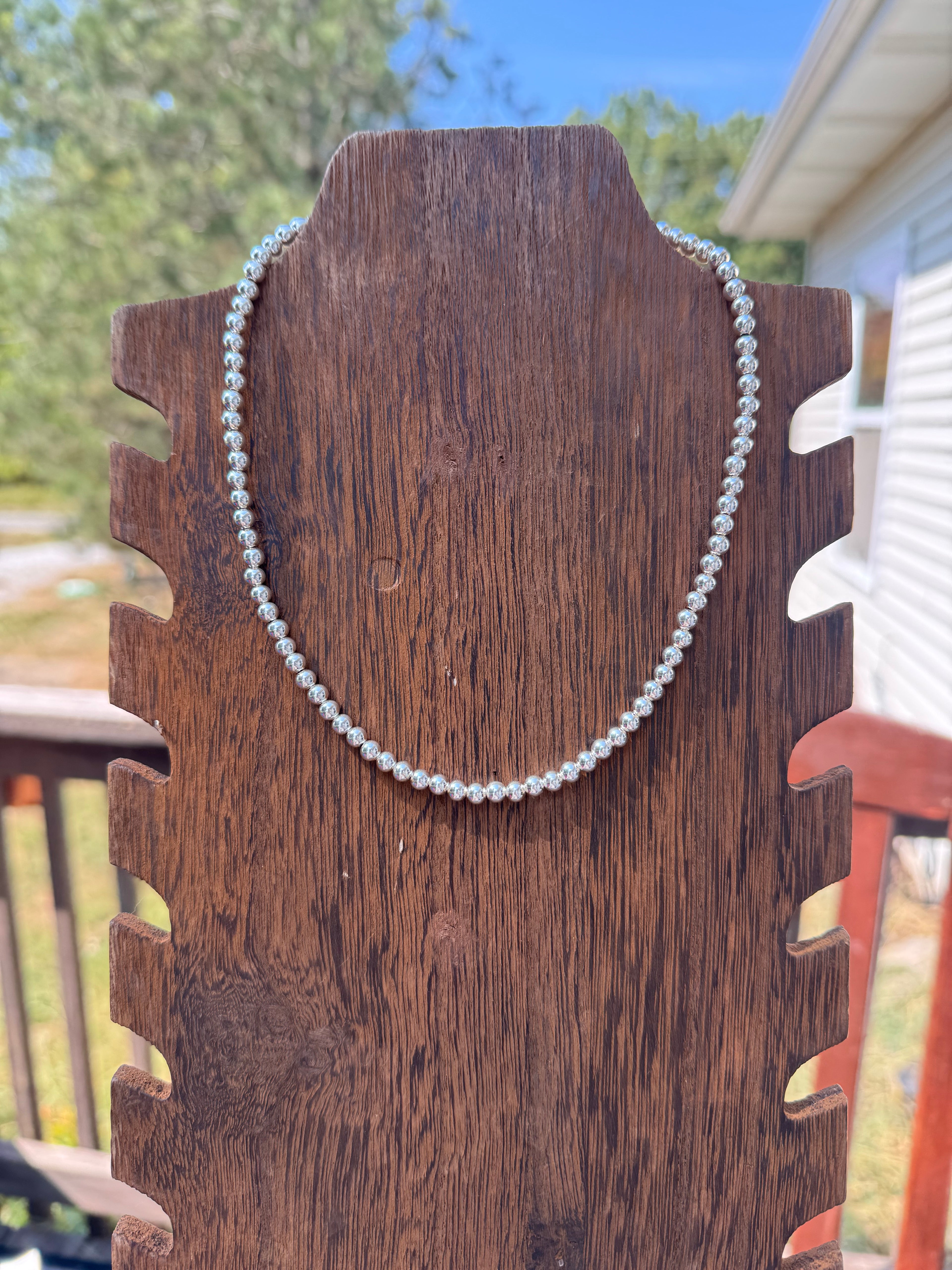 Silver plated 5mm necklace