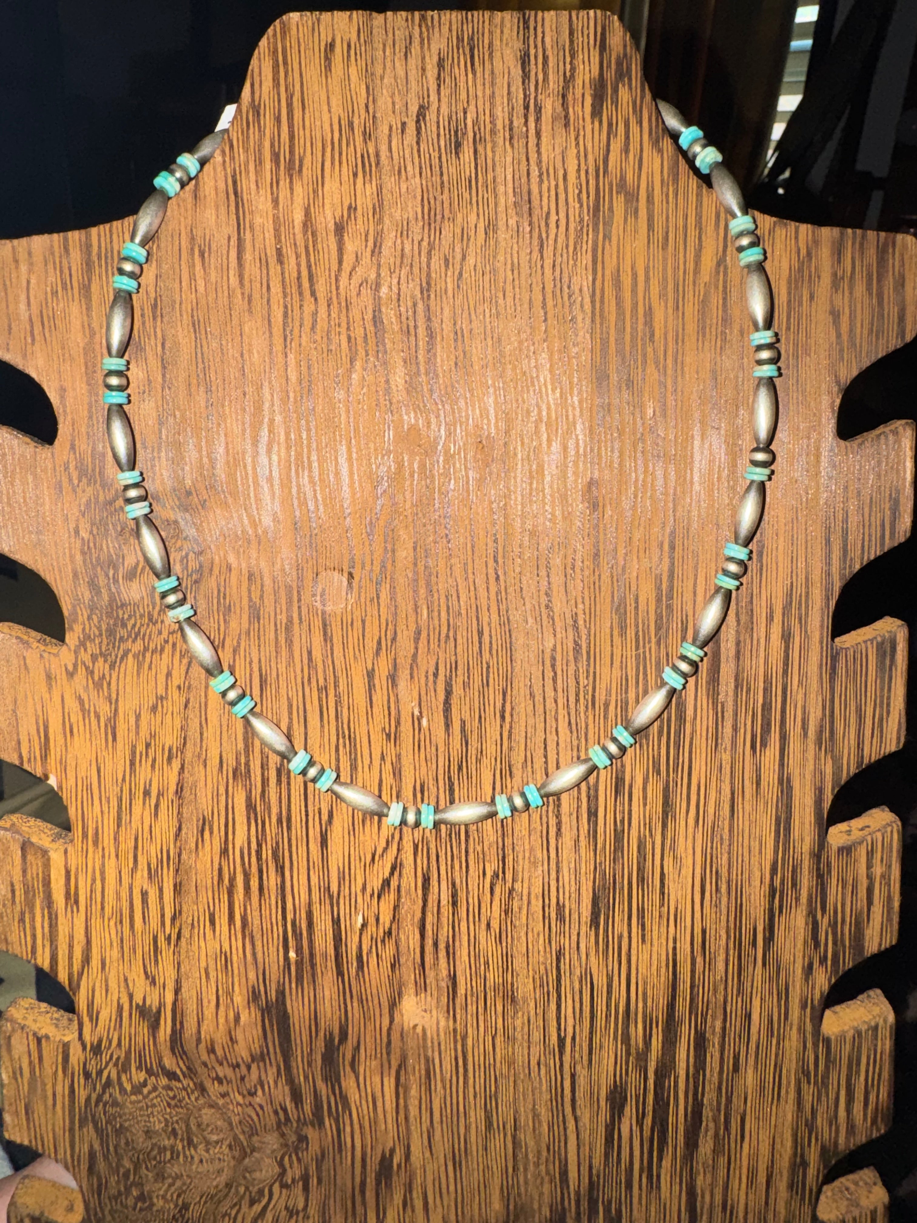 Torpedo necklace with turquoise